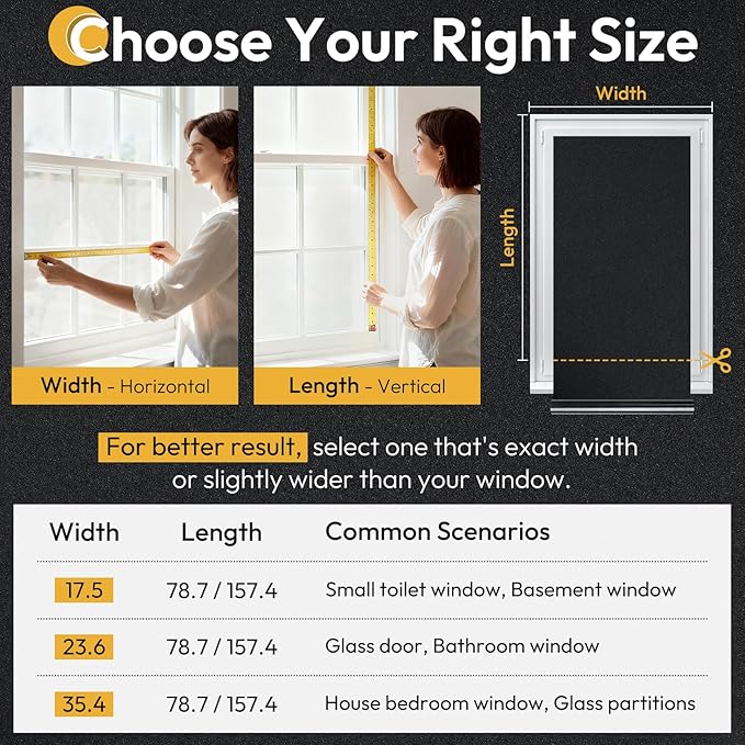 rabbitgoo Blackout Window Film 100% Light Blocking, Static Cling No Glue Easy Install, Removable Room Darkening Window Cover for Daytime Sleep, Bedroom, Nursery, Home Theater, 23.6 by 78.7 inch