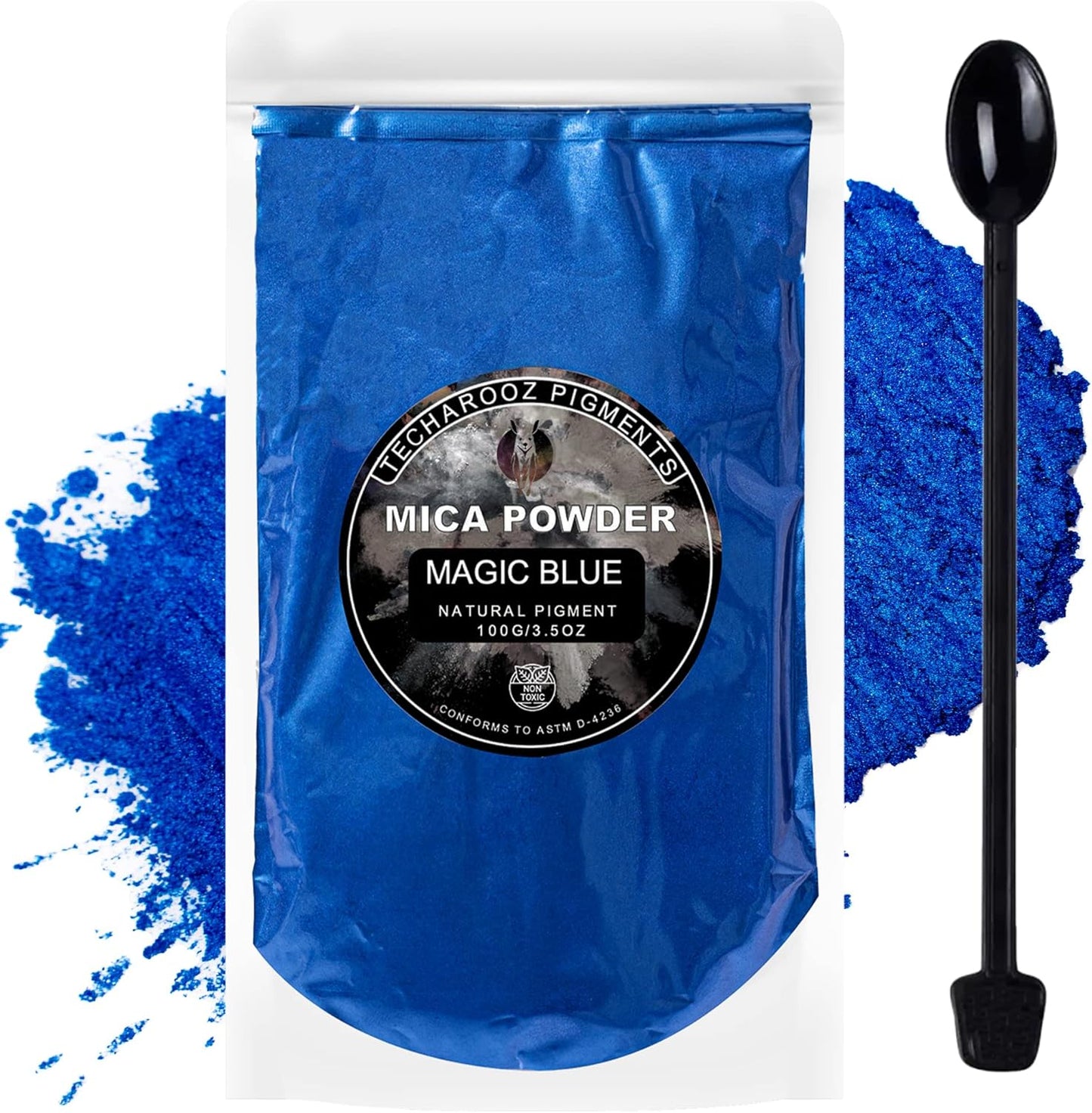 Magic Blue Mica Powder for Epoxy Resin 100g / 3.5oz. Sealed Bag - Techarooz 2 Tone Resin Dye Color Pigment Powder for Lip Gloss, Nails, Colorant for Slime Bath Bombs Soap Making & Polymer Clay