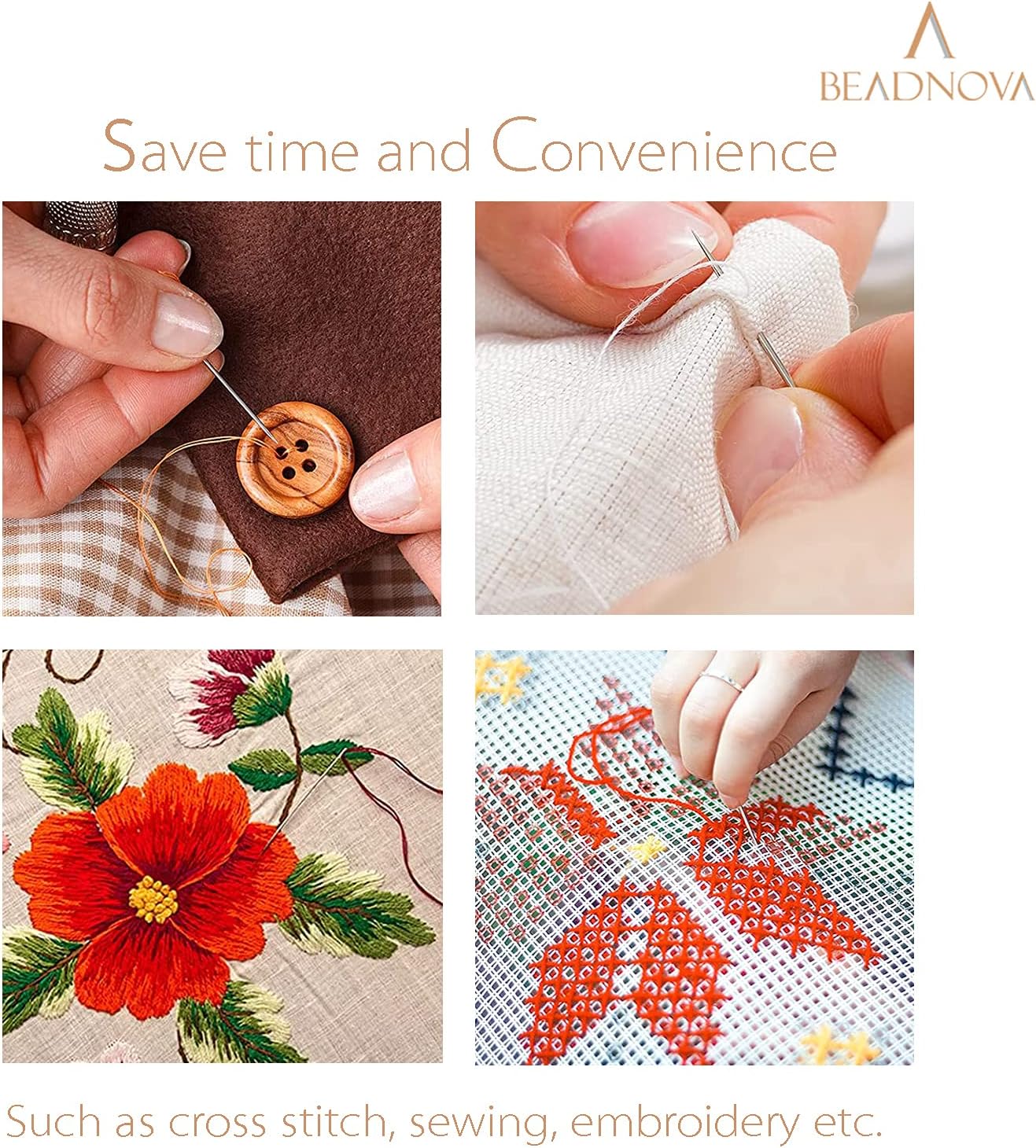 BEADNOVA Needle Threaders 20pcs Plastic Sewing Needle Threader for Sewing Small Eye Embroidery Craft Knitting Quilting (20pcs, Mix Colors)