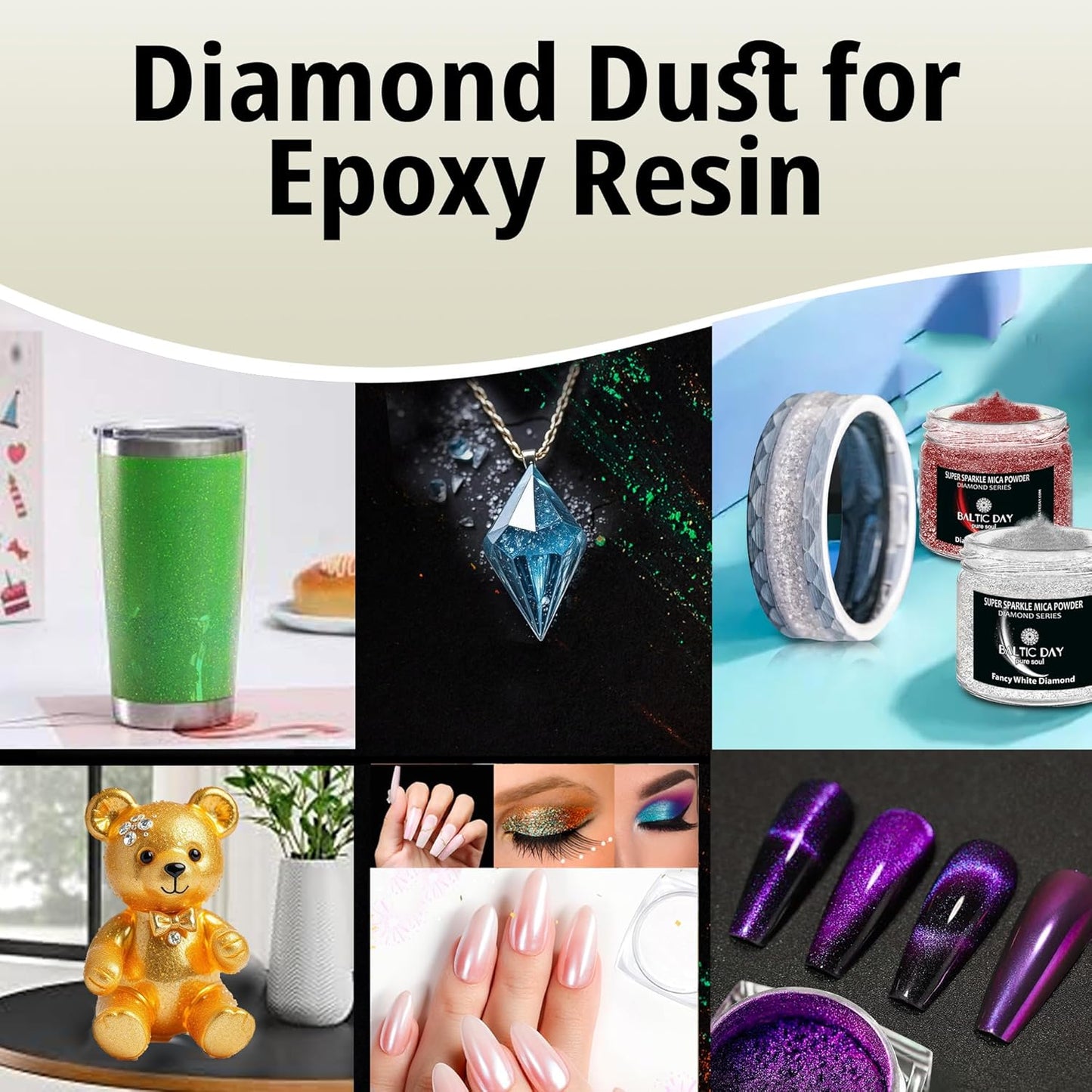 BALTIC DAY - Diamond Dust for Crafts [ Gold Diamond Rain ] - Sparkle Glitter Mica Powder - Resin Glitter - Mica Powder for Epoxy Resin - Shimmer Pigment - Diamond Dust