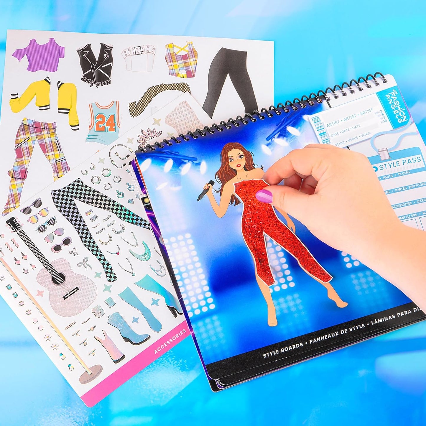 Fashion Angels Live! in Concert Sticker Stylist Fashion Set, Includes Concert Venue Style Boards, Popstar Silhouettes & 600+ Stickers, Ideal Gift for Kids & Teens