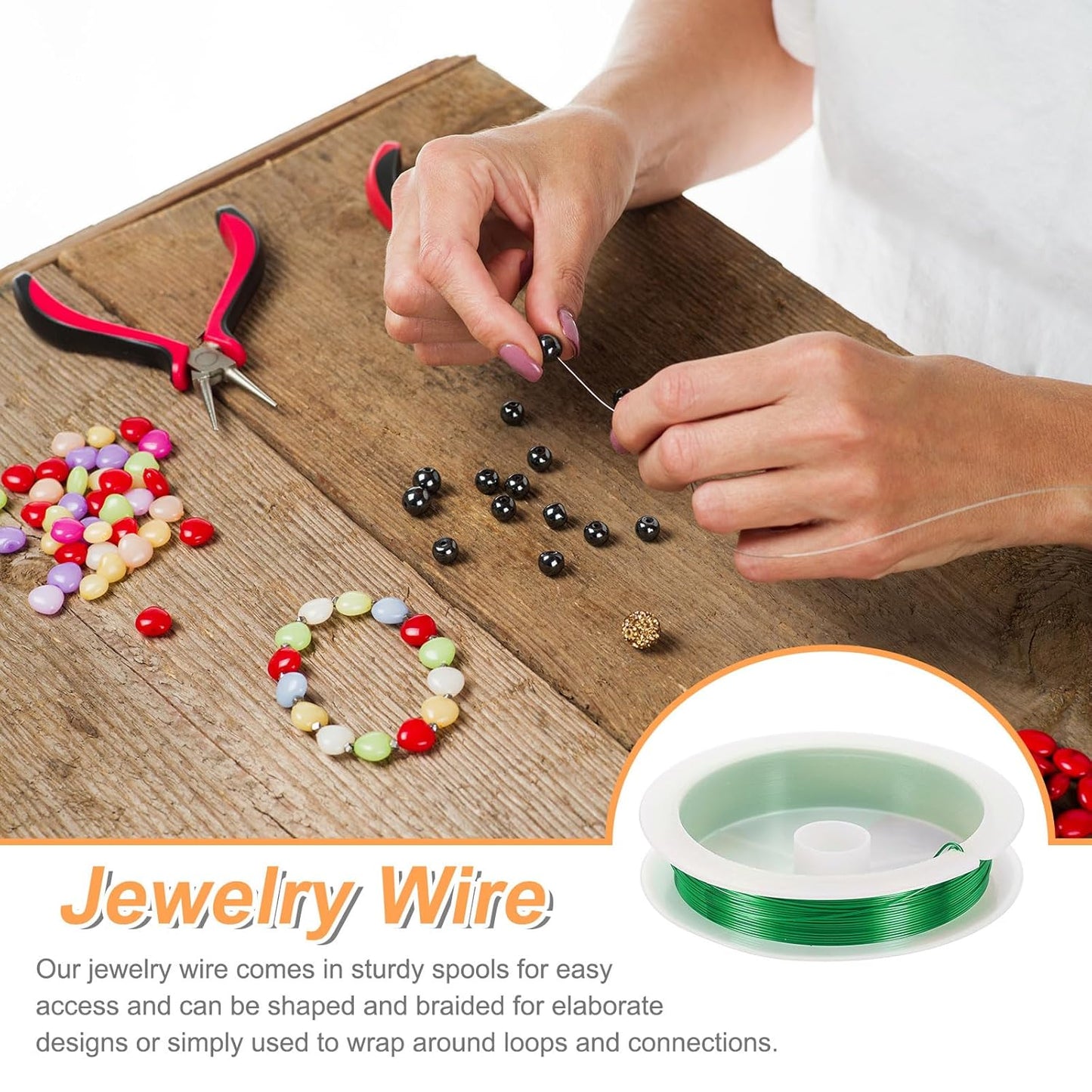 HARFINGTON 20ft Jewelry Wire, 24 Gauge (0.5mm) Brass Craft Soft Metal Tarnish Resistant Copper Beading Wire for Jewelry Making Supplies Crafting, Green