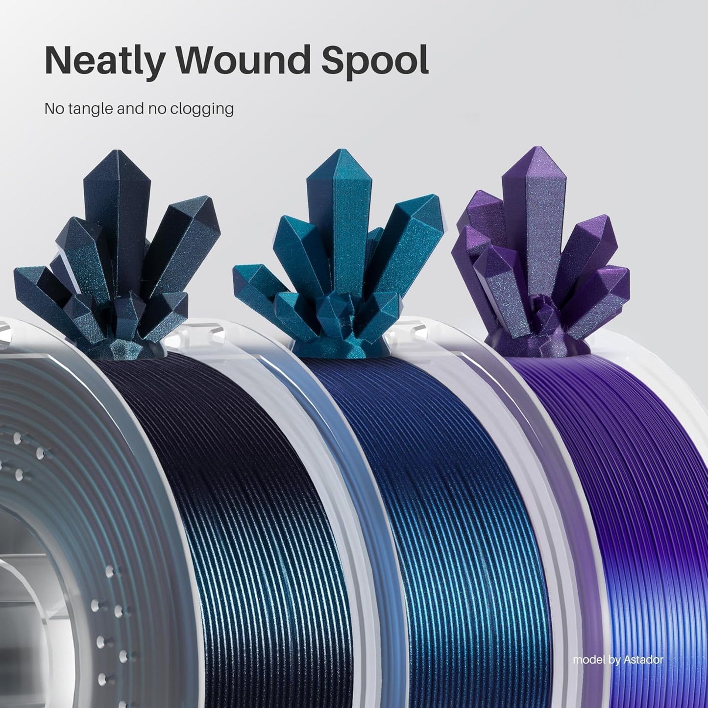 ELEGOO PLA Filament 1.75mm Galaxy Black 1KG, Shiny 3D Printer Filament Dimensional Accuracy +/- 0.02mm, 1kg Spool(2.2lbs) 3D Printing Filament for Most FDM 3D Printers