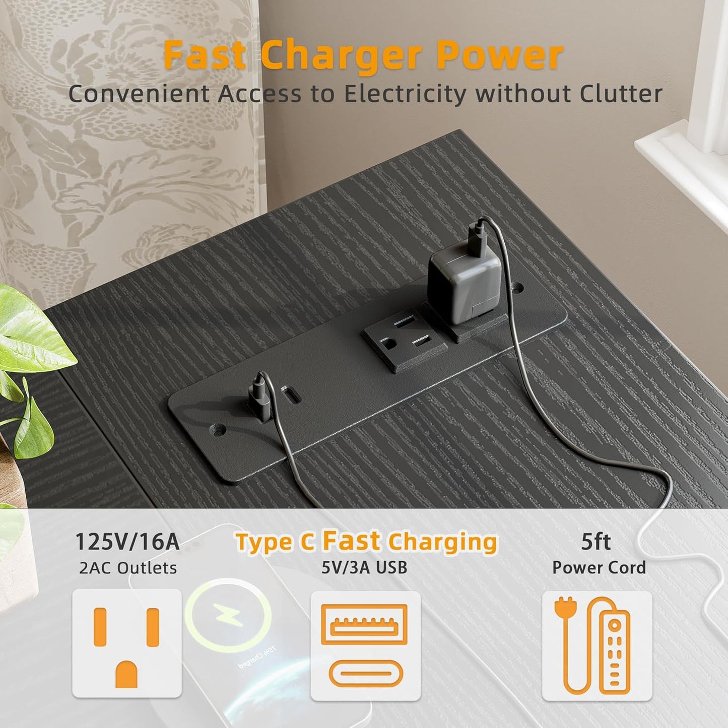 TIQLAB L Shaped Computer Desk with Power Outlets, 55 Inch Small Corner Desk with Reversible Shelves, Gaming Desk Computer Table Study Writing Table for Home Office Bedroom Small Space, Black