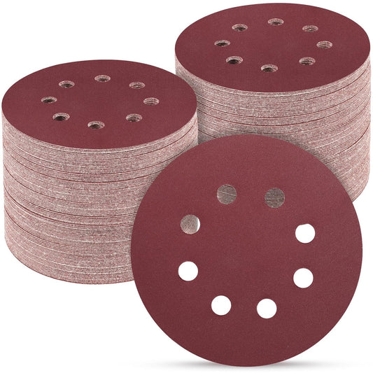 100 PCS 5 Inch Sanding Discs 600 Grit, Round Hook and Loop Sandpaper for Random Orbital Sander