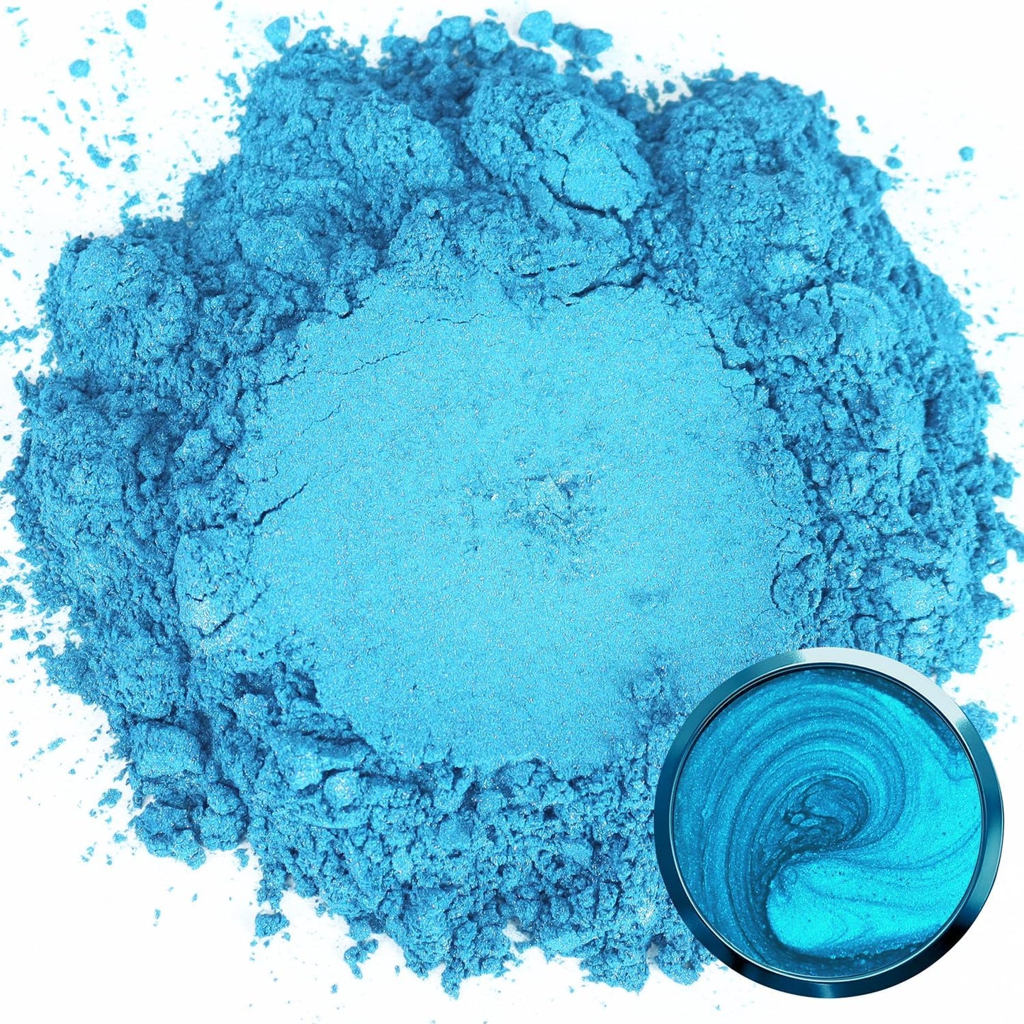 Matio Sky Blue Mica Powder for Epoxy Resin, 1.8oz/ 50g Pearlescent Effect Mica Powder Natural Color Pigment for Soap Making, Bath Bomb, Candle Dye, Resin Craft, Paint, Nails Art, Jewelry,Slime Pigment