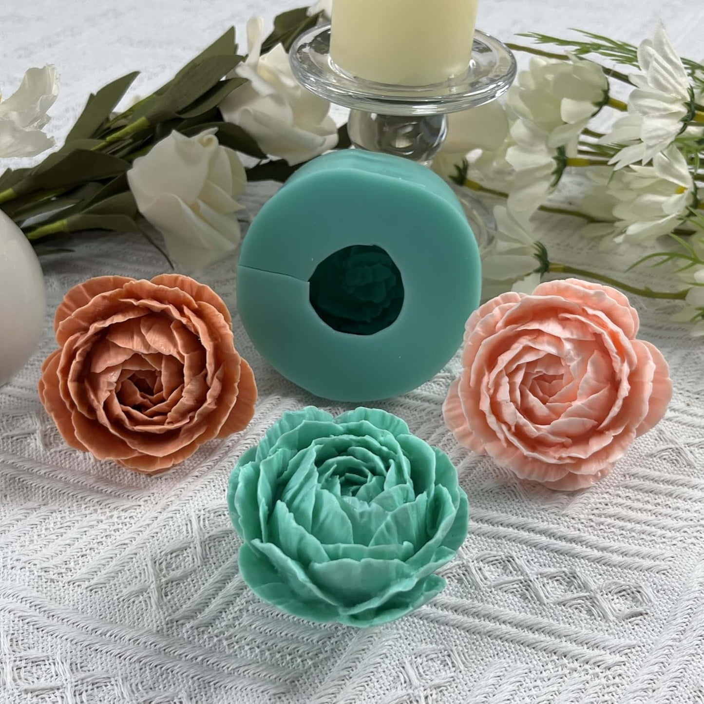 3D Flower Silicone Mold for Decorating Resin Flower Crafts,Peony Molds Mould for Candle,for Chocolate Mousse Cake Making,for Aroma Plaster Making