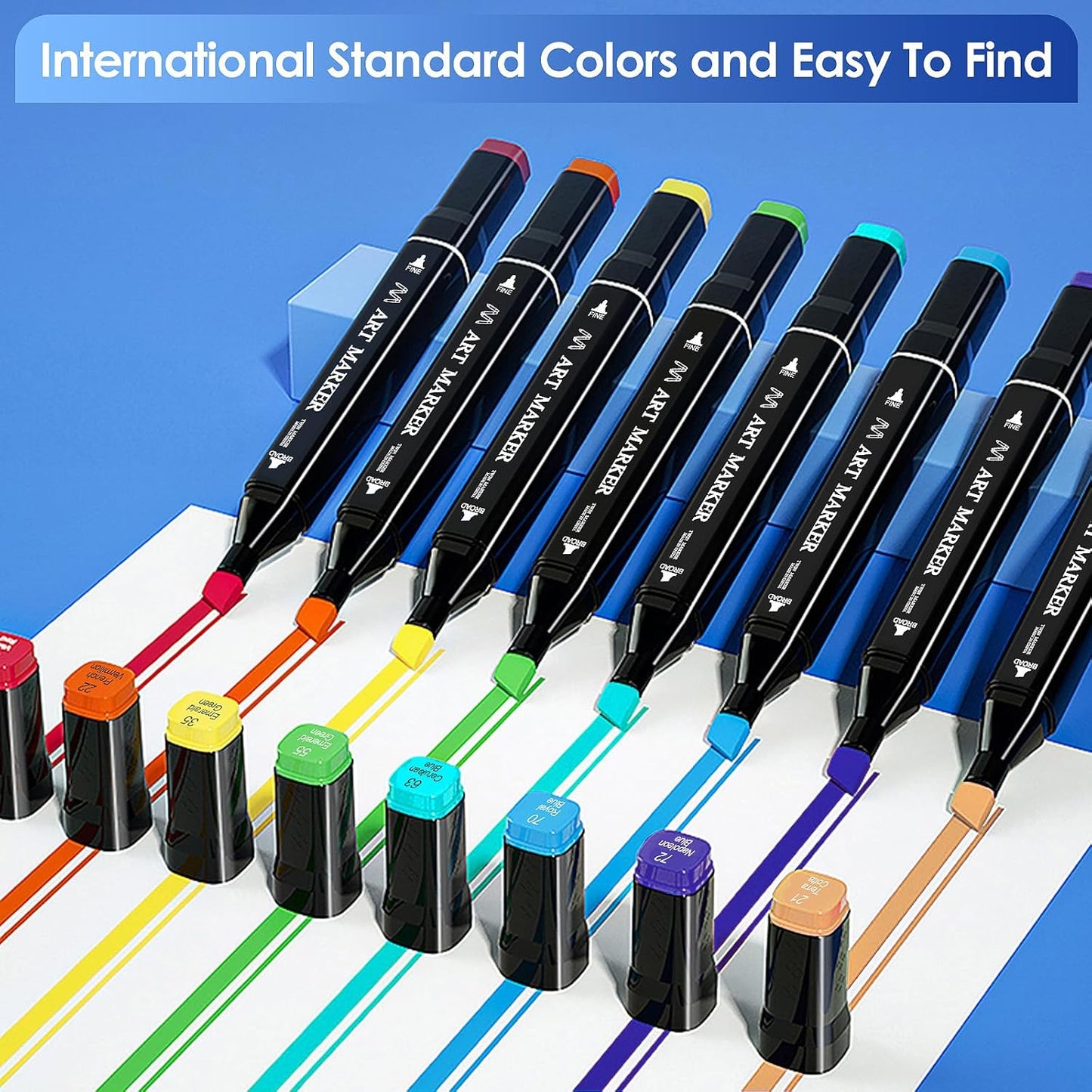 Banral 36 Colors Alcohol Markers Set, Dual Tip Alcohol Based Art Marker for Artists Kids Adult Coloring, Permanent Illustration Sketch Pens for Drawing with Case and Holders