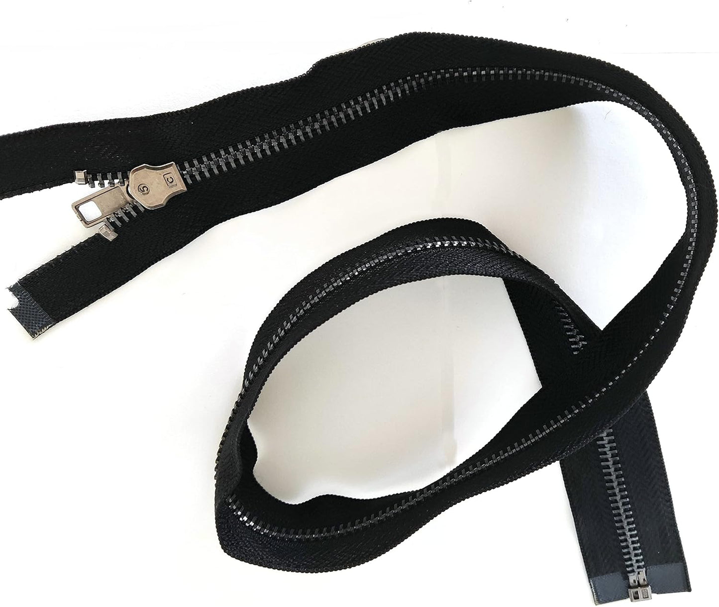 Leekayer 2PCS #5 27 Inch Zipper Black Nickel Teeth Zipper Black Metal Zipper Open End Zipper for Repair Coat Jacket