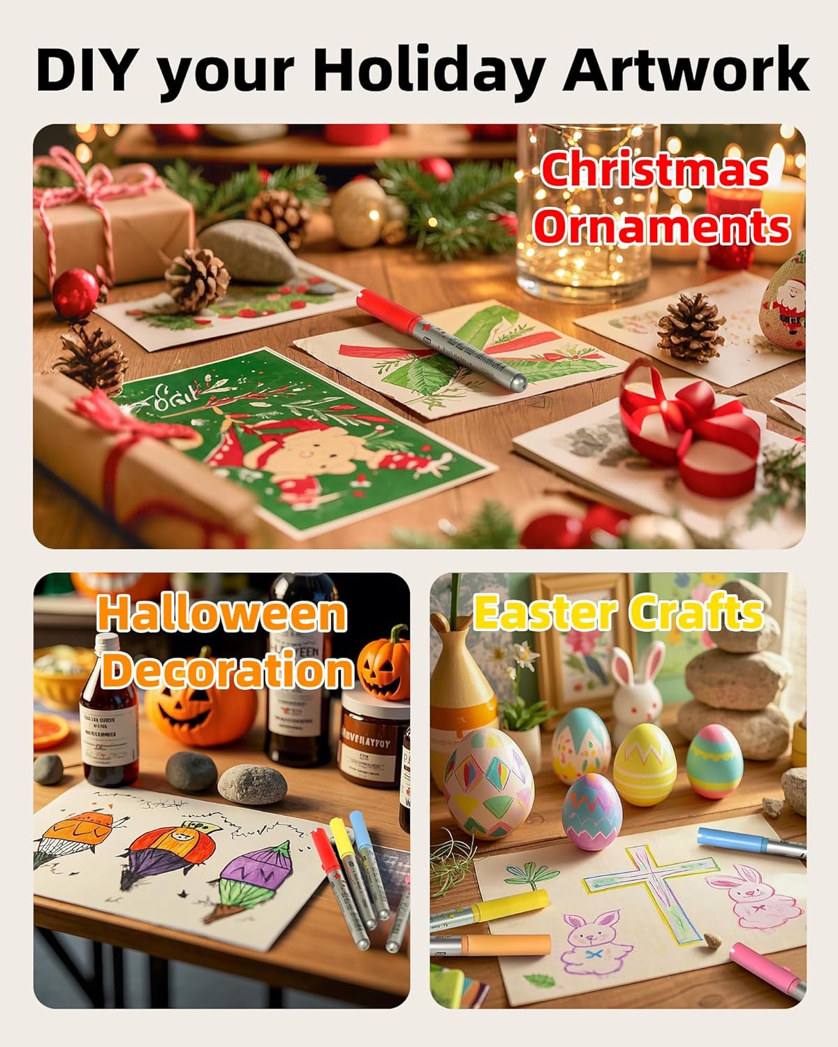 Woomer Premium Acrylic Paint Markers, Auto Liquid Ink, Non-Toxic 36 Colors Acrylic Pens with Soft Brush Tip, Wood Fabric Rock Painting Marker with Case for Teen Artist DIY Crafts