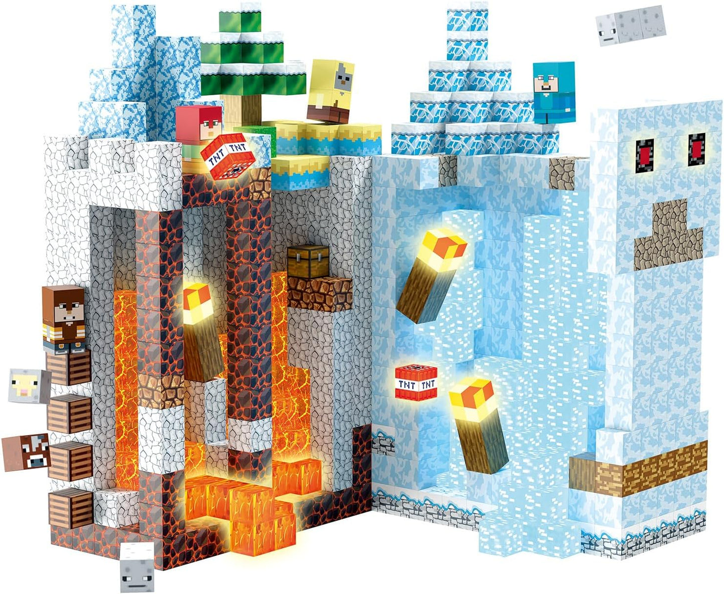 200PCS Magnetic Building Blocks, Magnetic Blocks Building STEM Construction Toys, Montessori Sensory Stacking Toy for Toddlers, Magnet Cubes with Light Blocks for Boys Girls Age 3 4 5 6 7 8-12