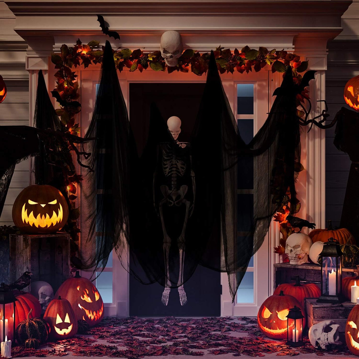 Boao Halloween Cheese Cloth 85 x 197 Inch Black Cheesecloth Roll for Crafts Large Cotton Muslin Gauze Fabric for Halloween Outdoor & Indoor Spooky Decoration