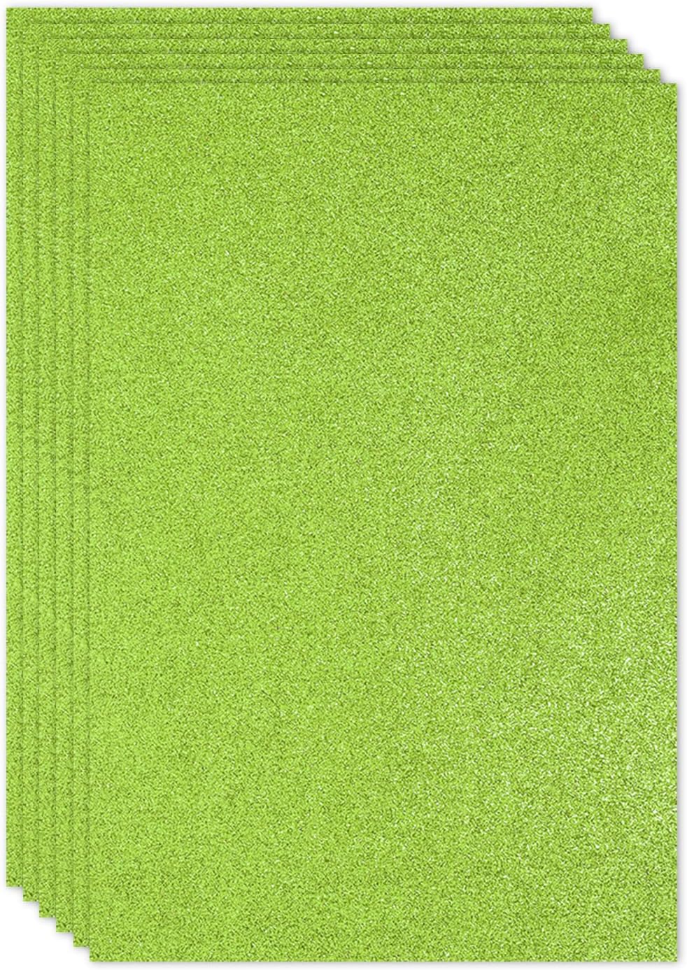 PATIKIL 2mm(1/10") Thick Non Adhesive Glitter Foam Sheet 16x24inch(40x60cm) Green, EVA Shiny Foam Board for Craft, 6 Pcs