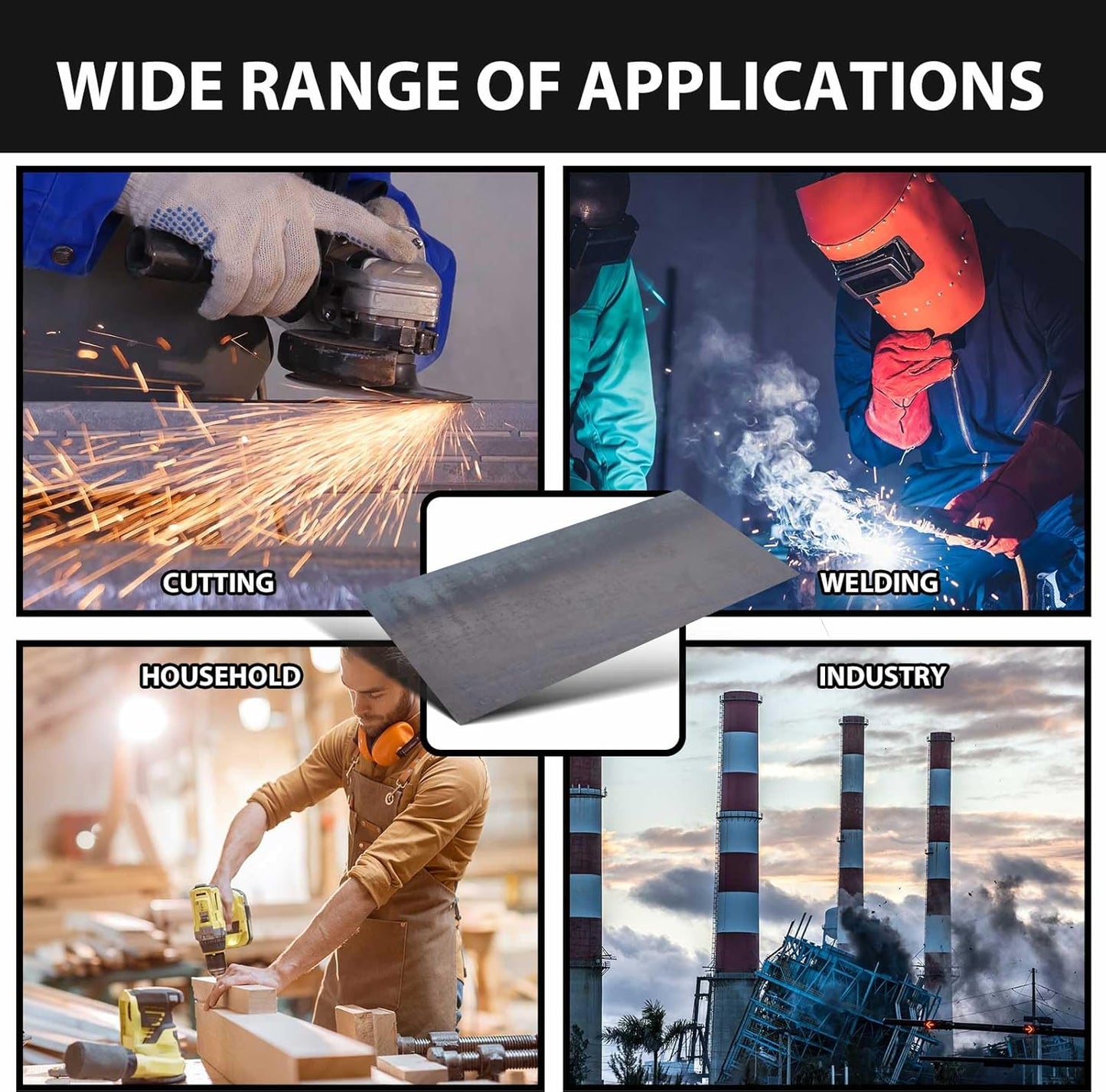 Hicarer 24 x 48 Inch A36 Carbon Steel Sheet 0.08" Thickness Length 14 Gauge Hot Rolled Steel Plate for Automotive Sheet Metal, Furniture or Industrial, Unpolished (Mill) Finish