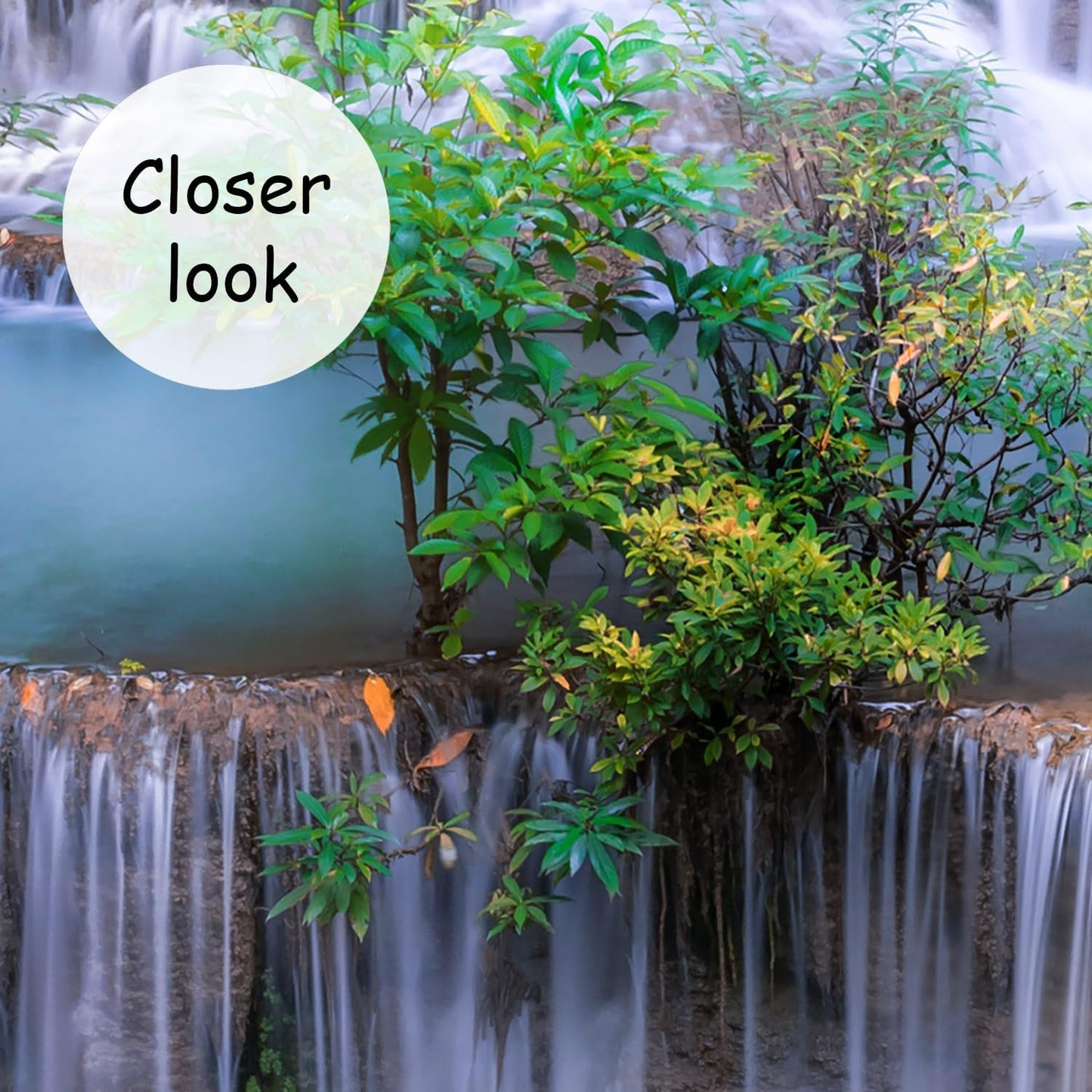 AFZEVEB-Green Waterfall Nature Landscape Wallpaper Wall murals for Kids Room 159"x107"(Not Peel and Stick)