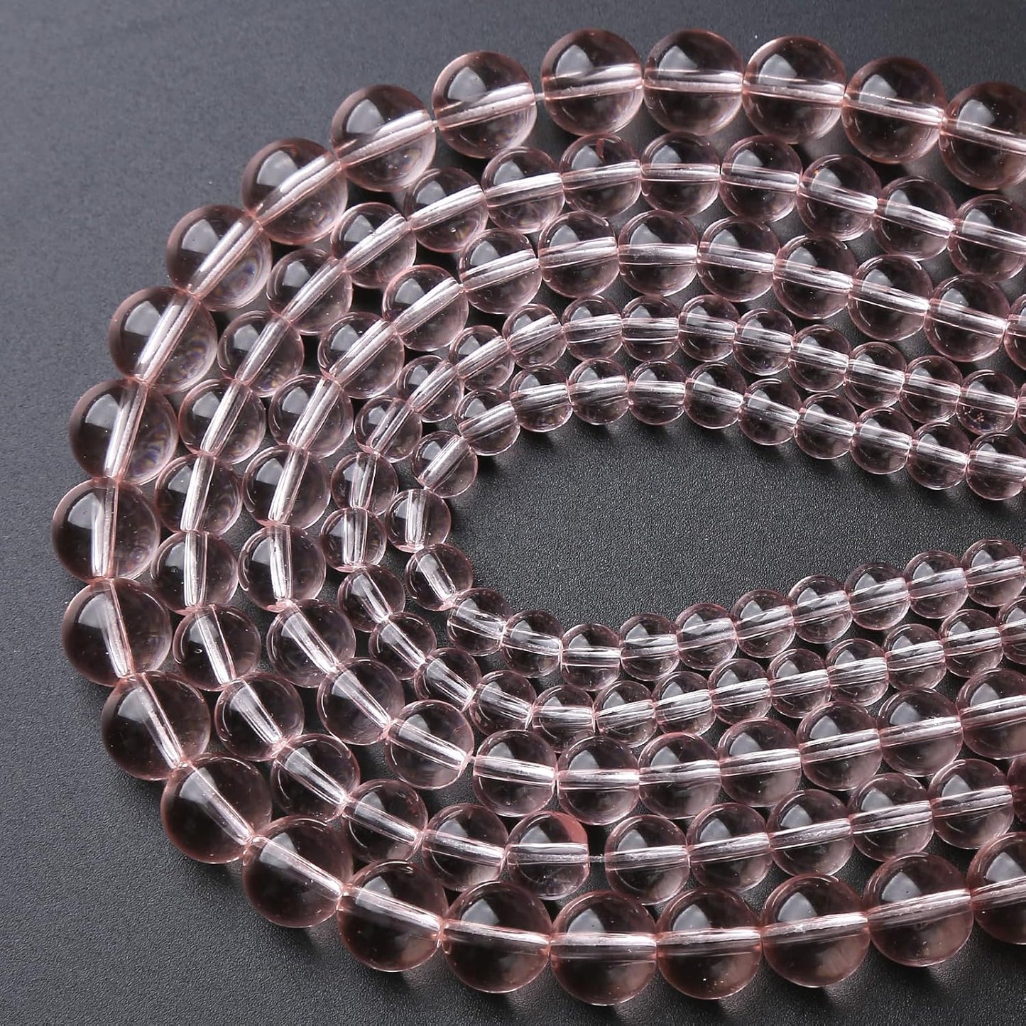 32pcs 12mm Pink Crystal Glass Round Loose Spacer Beads for Jewelry Making DIY Bracelet Necklace Healing Power Stone Beads