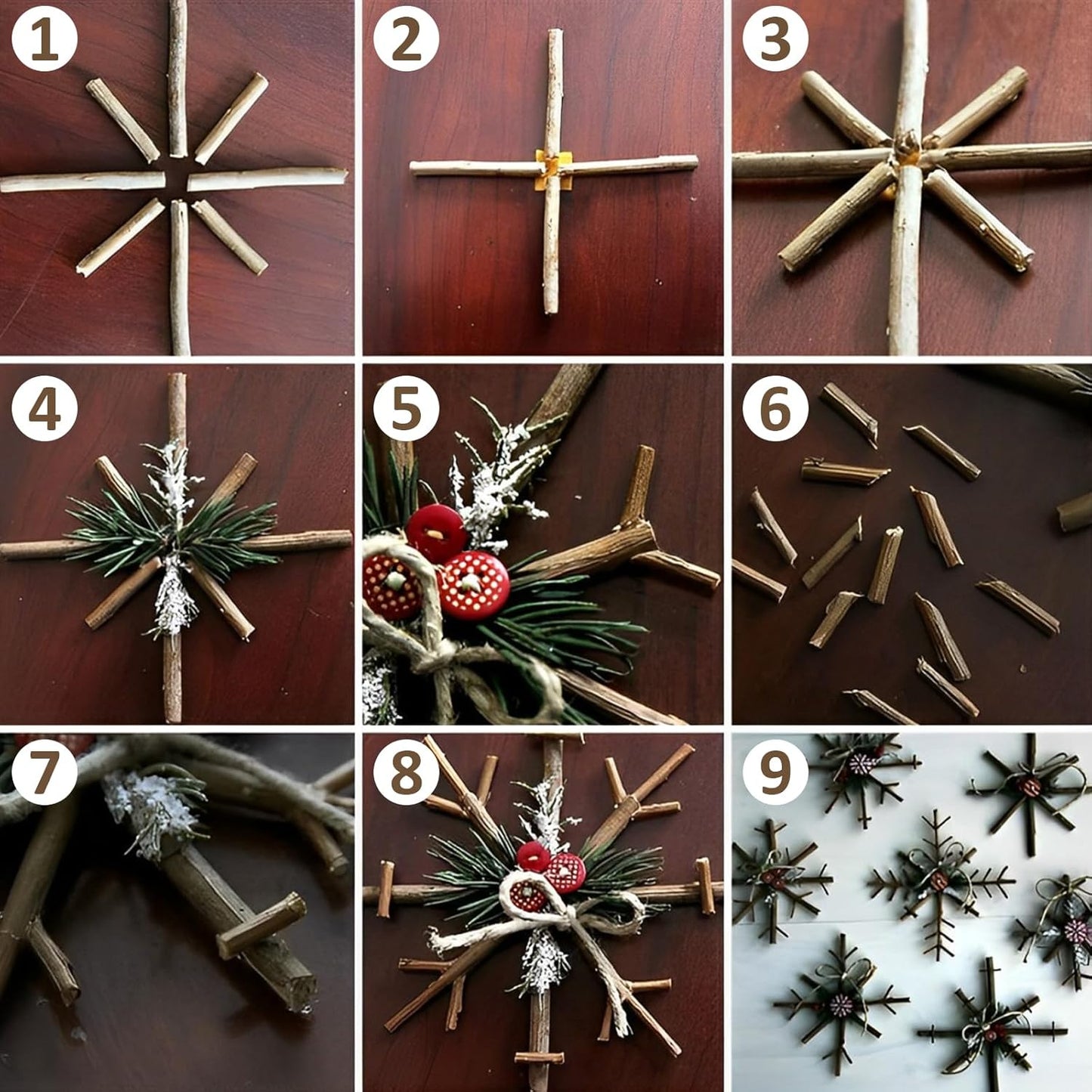 100 Pack 6 inch Wood Sticks - Wooden Sticks for Crafts - 0.4-0.6 Inch in Diameter Natural Twigs Sticks for DIY Rustic Home Decor School Projects