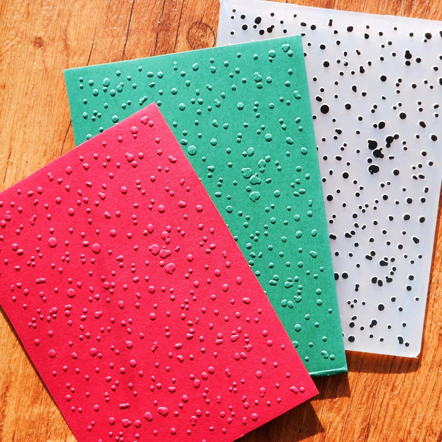 Arbuya Christmas Plastic Embossing Folders for Card Making Snowfall Texture Embossing Folder Templates for Scrapbooking Paper Crafting Home Decoration