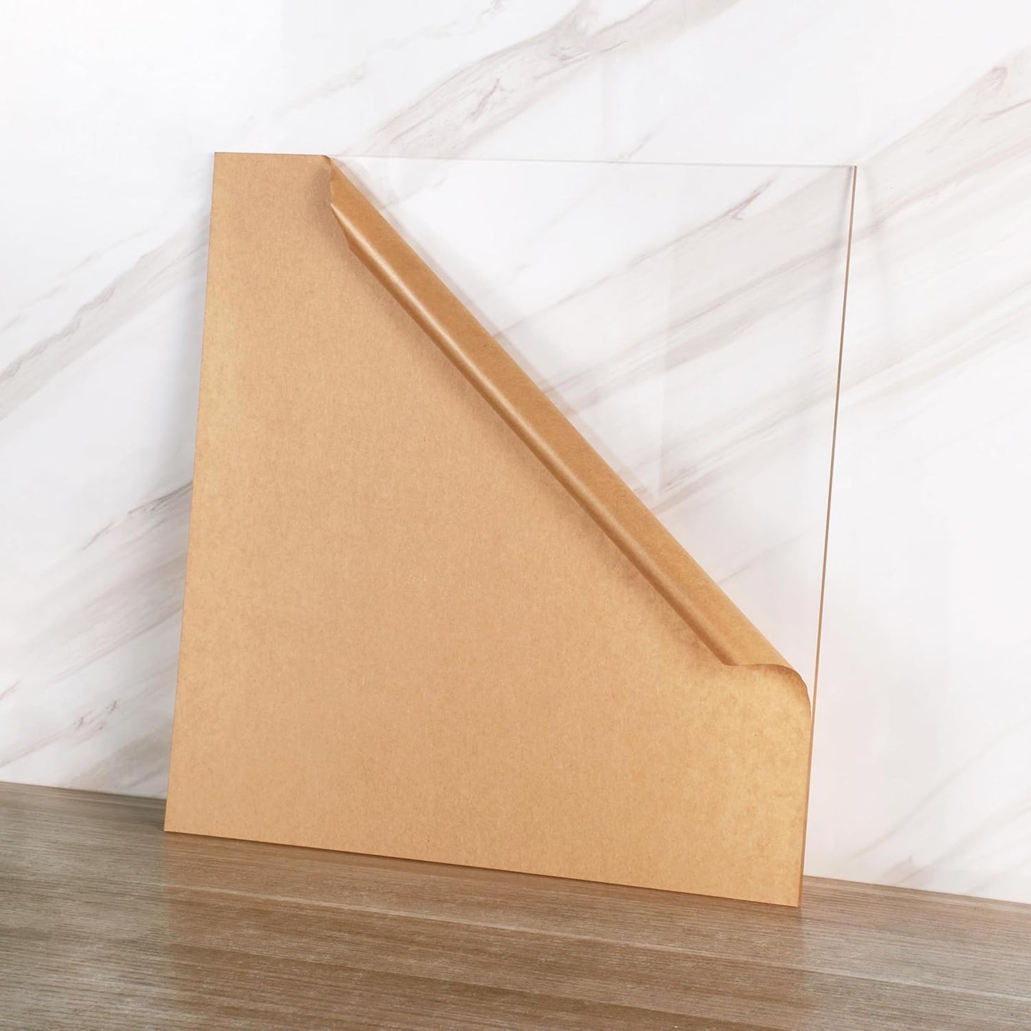 Pack of 10 Clear Acrylic Sheet 12" x 12" Cast Plexiglass Square 1/8" Thick (3mm) Transparent Plastic Panel for Craft, Sign, Display Projects, Laser Cutting, Engraving