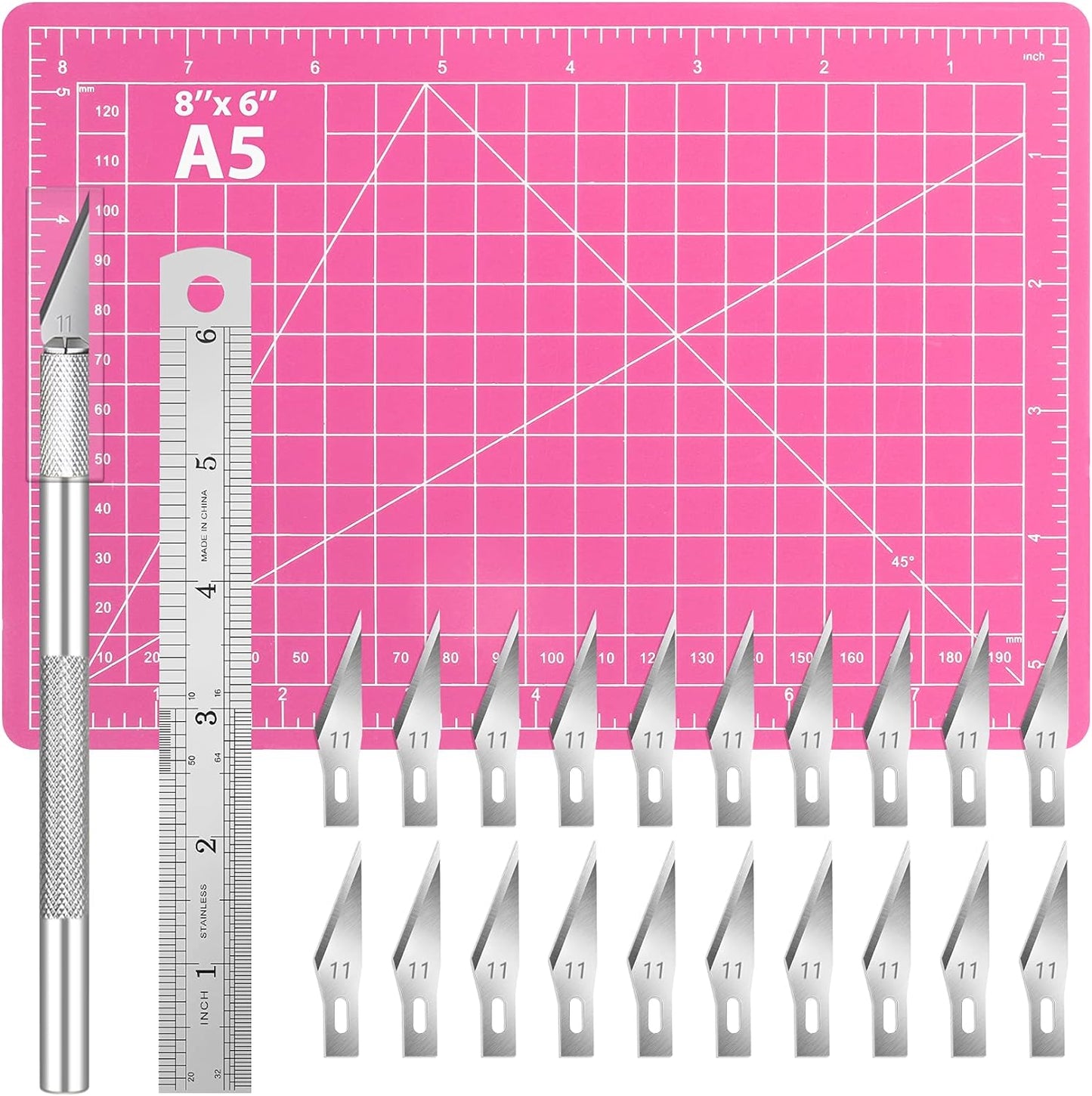 DIYSELF 23 Pack Exacto Knife Craft Knife Precision Carving Hobby Knife Kit, 20 Spare Art Knife Blades for Art, Scrapbooking, Stencil