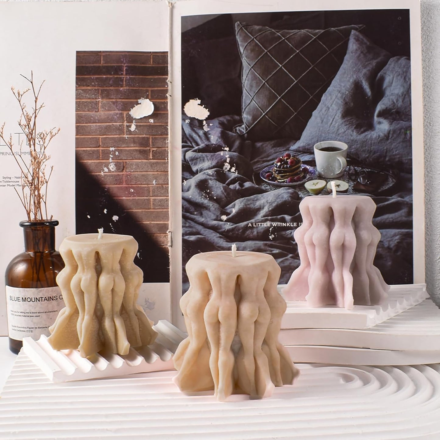 Cylinder Wave Rotation Body Soap Resin Casting Resin Making Molds Silicone Mold for Candle Home Decorate 3D Animal Mold Candle Making Mold