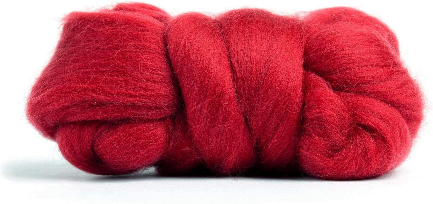 Desert Breeze Distributing 100% Natural Merino Wool Roving - Premium Combed Top Merino Roving Wool - Tapestry, Spinning, Wet Felting & Needle Felting Supplies - 21.5 Micron - 1 oz, Color Cinnabar