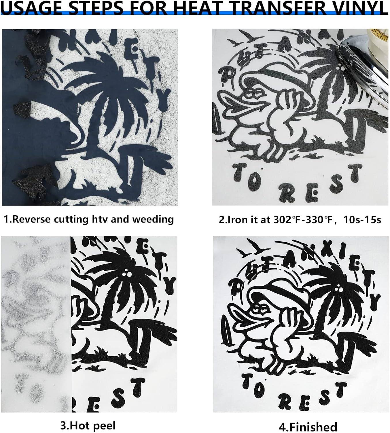 FUNKAKA Glitter Black HTV Heat Transfer Vinyl Rolls, 12" x 25ft PU Iron on Vinyl for T-Shirt Black Glitter HTV Vinyl for All Cutter Machines Easy to Cut & Weed for Heat Vinyl Design