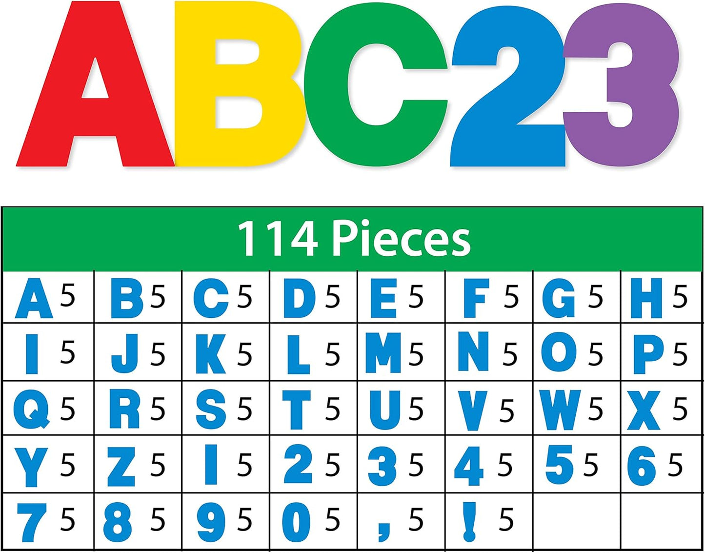 ArtSkills Poster Letters 4” Paper Letters for Poster Board Projects, Classroom Bulletin Boards, Sign Making Supplies,Classic Primary, 190 Pieces