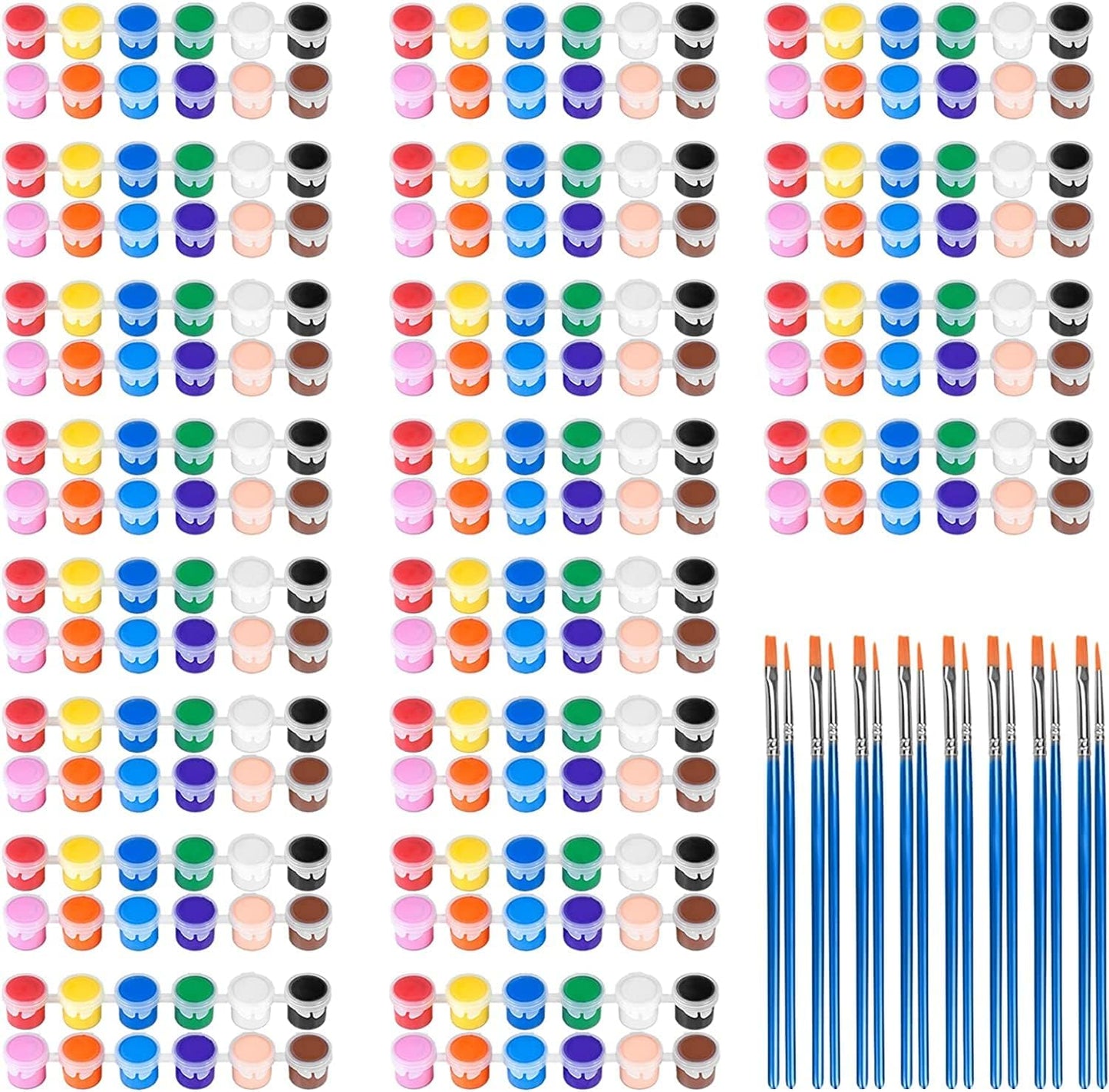 280 Pcs Mini Acrylic Paint Set for Kids, 12 Colors Washable Acrylic Paints Strip for Kids&Adults Craft Kit, with Mini Painting Container for Easter Eggs Art Craft Easter Gifts Party Birthday