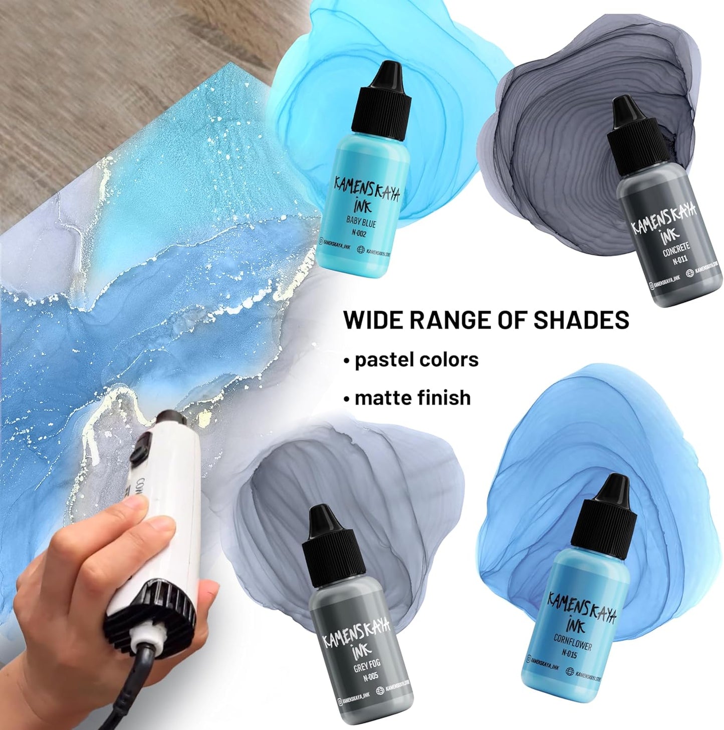 Alcohol Ink Set - 34 Color Variations - Set #27-4 Alcohol Inks x 0.51 fl oz (15 ml)