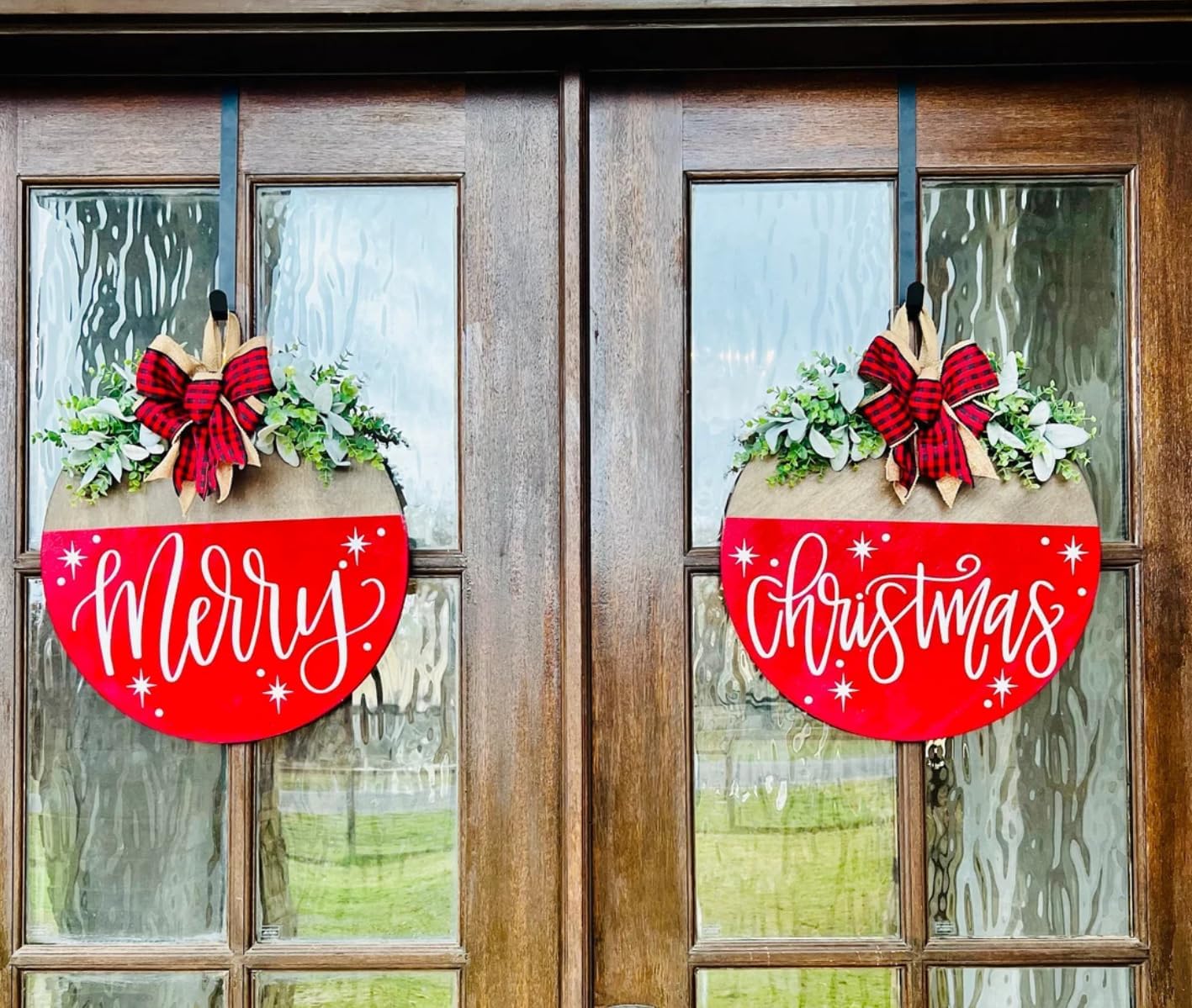 12” Christmas Stencils for Painting on Wood Merry Christmas Stencils for Crafts Reusable Holiday Stencil Drawing Templates for Door Hanger Porch Wreath Doormat Decor