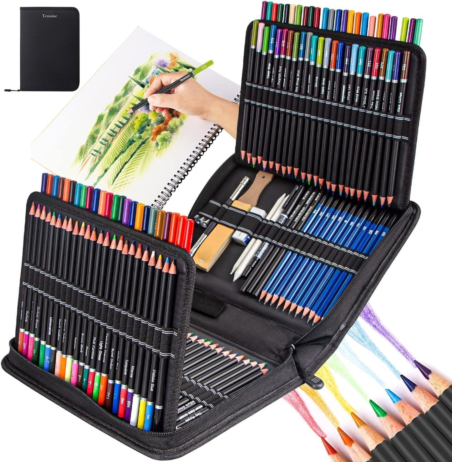 146PCS Colored Pencils Set for Adult Coloring Books,Soft Core Professional Color Pencil Kit for Drawing, Painting, Sketching, Blending, Shading, Art Supplies Gift for Artists, Teens, Kids, Beginners