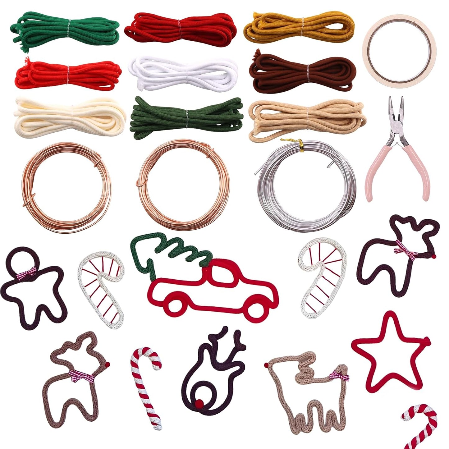 BoFUN Wire Craft Kit for Adults, Teens Christmas DIY Wire Art Crafts Set for Home Gatherings, Birthday Party Group, Holiday Parties, Women Birthday, Mother's Day Gifts, Handmade Home Decor (Christmas)