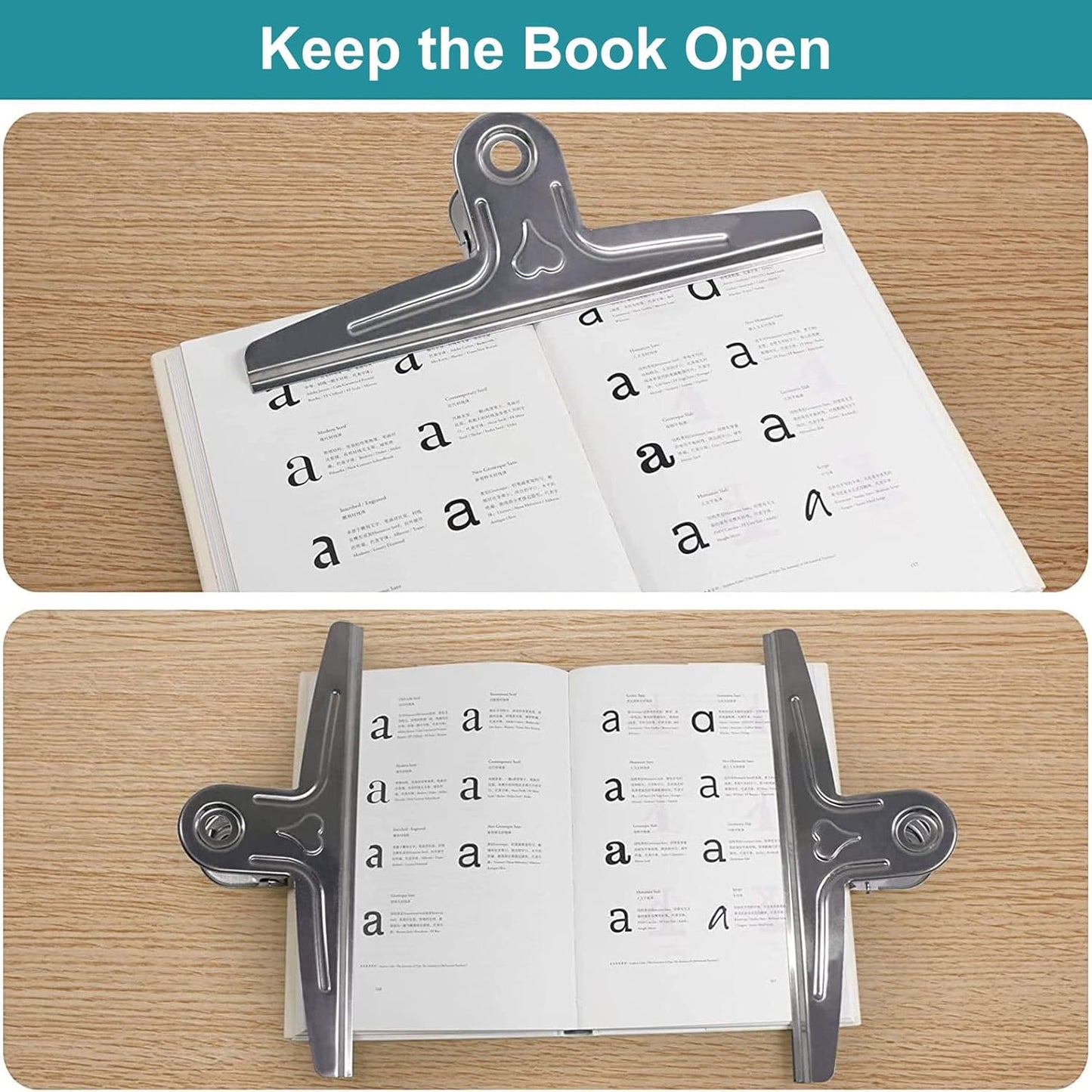 Coideal Extra Large Bulldog Paper Clips, 30cm Jumbo XXL Easel Clips Stainless Steel 2 Pcs Heavy Duty Binder Clamps for Office File (Silver, 11 4/5 Inch)