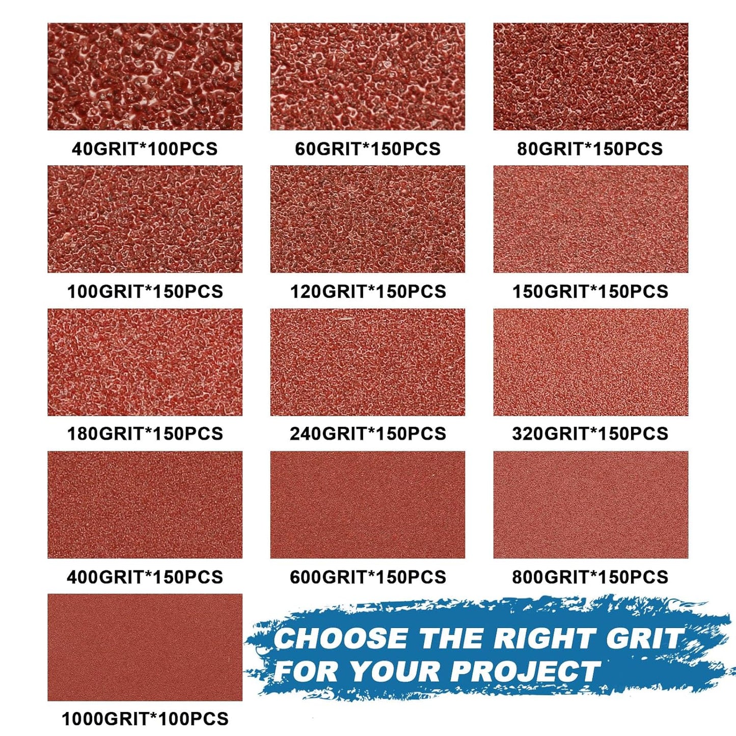 5 Inch 8 Hole Sanding Discs, 150 PCS 320 Grit Hook and Loop Sandpaper, Round Aluminum Oxide Sand Paper Discs for Random Orbital Sander