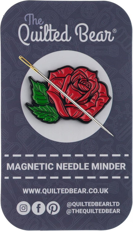 The Quilted Bear Needle Minder - Needle Minder Magnet for Keeping Sewing & Embroidery Needles, Cross Stitch Needles Safe - Stress Free Stitching Cross Stitch Supplies & Embroidery Supplies (Rose)