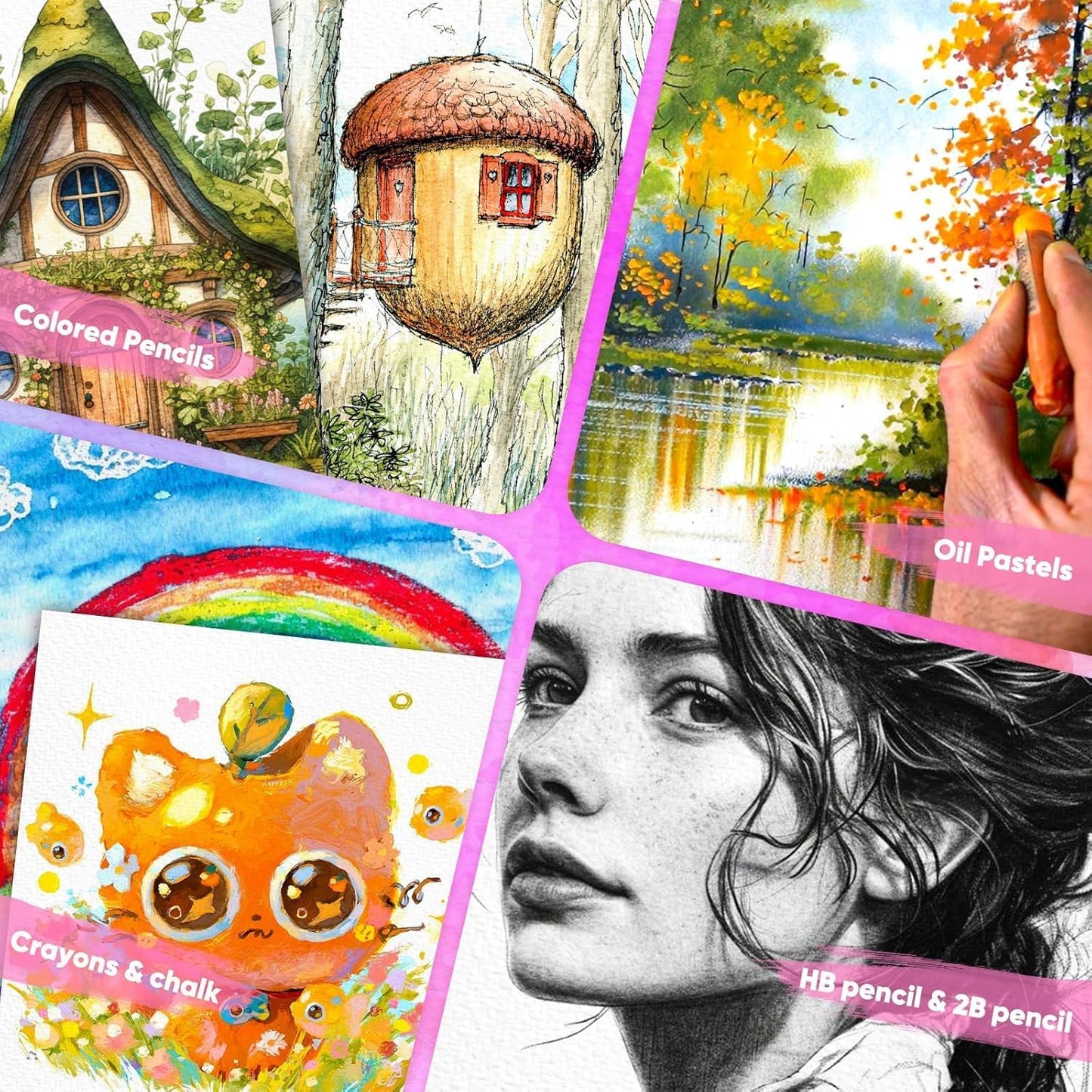 Drawing Paper, 9" x 12" Craft Art Paper, 65 Sheets (68lb/100gsm) Artist Sketching Drawing Easel Poster Paper Bulk, Art Supplies for Kids Adults, Arts & Crafts, White Construction Coloring