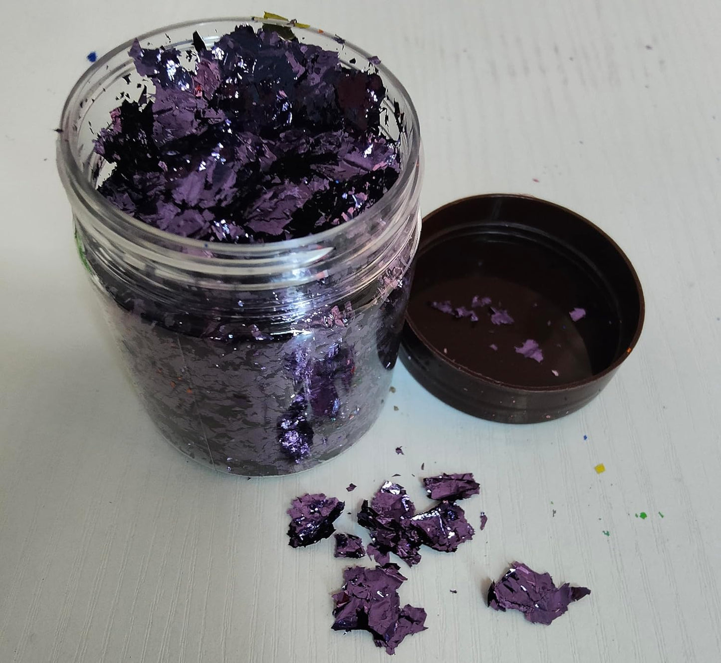 Gilding Flakes,Gold Foil Flakes for Resin,Blue Red Purple Pink Metallic Foil Flakes for Resin Jewelry Making,Nails,Painting Art,Crafts and Slime (Dark Purple)