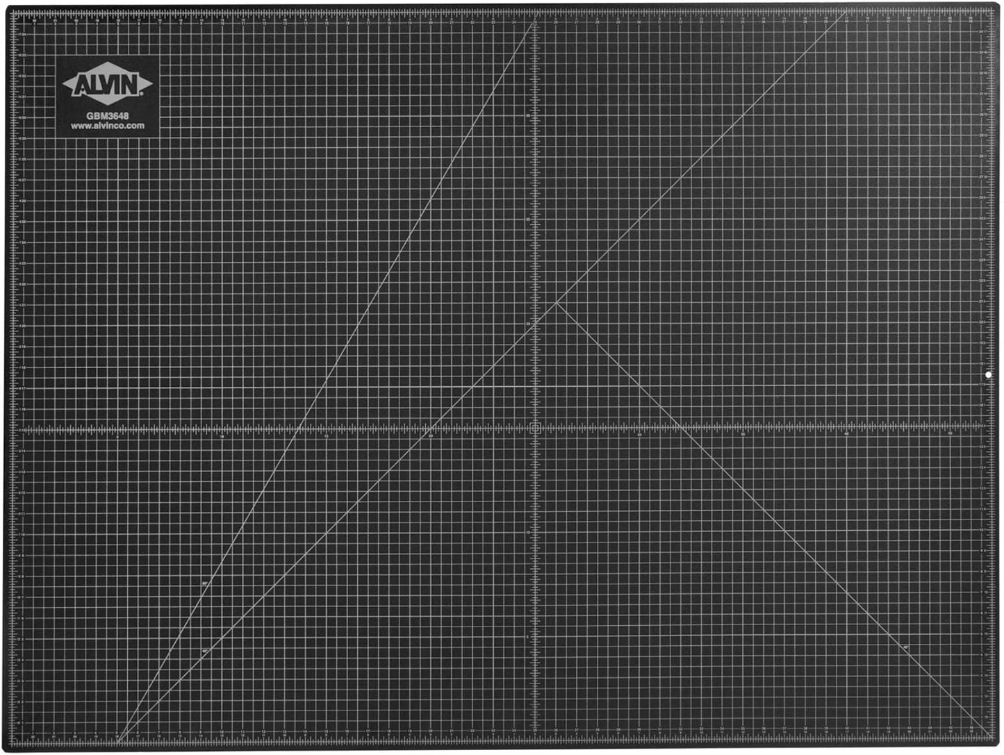 ALVIN GBM Self-Healing Cutting Mat 36 x 48 inch | Double-Sided Green/Black | 5-Layer Gridded Surface for Arts, Crafts and Sewing - Model GBM3648