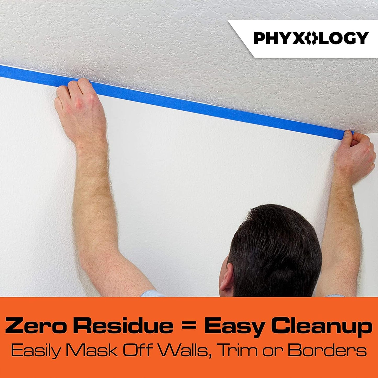 No-Residue 1 Inch, 60 Yard Blue Painters Tape 2 Pk. Easy-Tear, Pro-Grade Removable Masking Tape Great for Home, Office, Commercial Contractor. Clean, Drip-Free Painting with Wide Crepe Paper Rolls