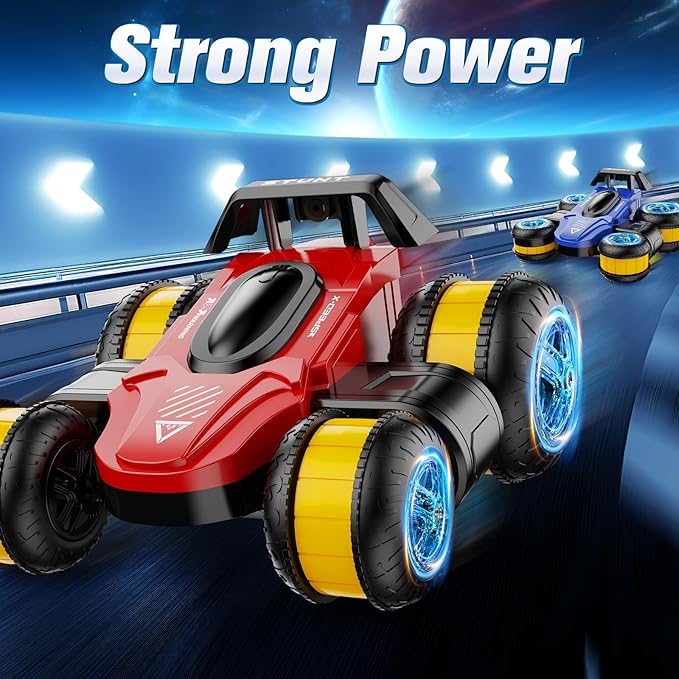 High Speed Drift Remote Control Stunt Deformation Car, Birthday Gifts, for Boys and Girls 4-16 Years Old (Red and Yellow)