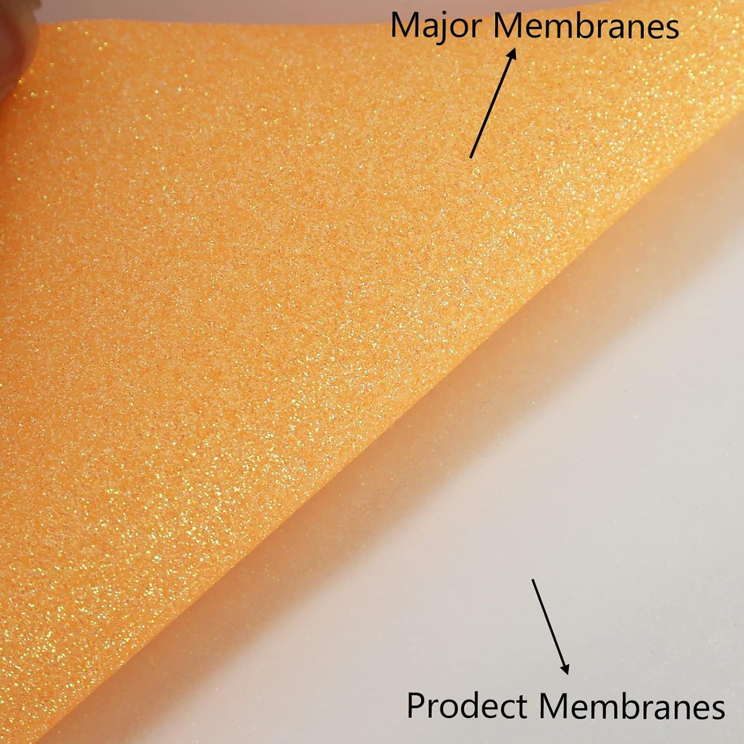 FUNKAKA Glitter Fluorescent Orange HTV Heat Transfer Vinyl Rolls, 12" x 8ft PU Iron on Vinyl for T-Shirts Glitter HTV Vinyl for All Cutter Machines Easy to Cut & Weed for DIY Design