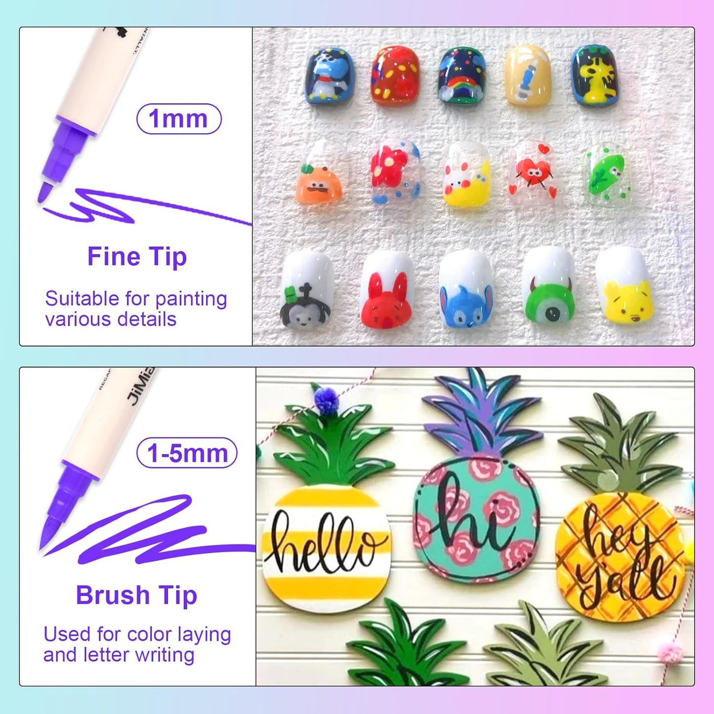 FUMILE 28 Colors Dual Tip Acrylic Paint Marker, Paint Pens paint Markers Fine Tip and Brush Tip for Rock,Wood,Plastic,Glass,Ceramic,Canvas.Acrylic Markers for Adult Coloring Book and Cards