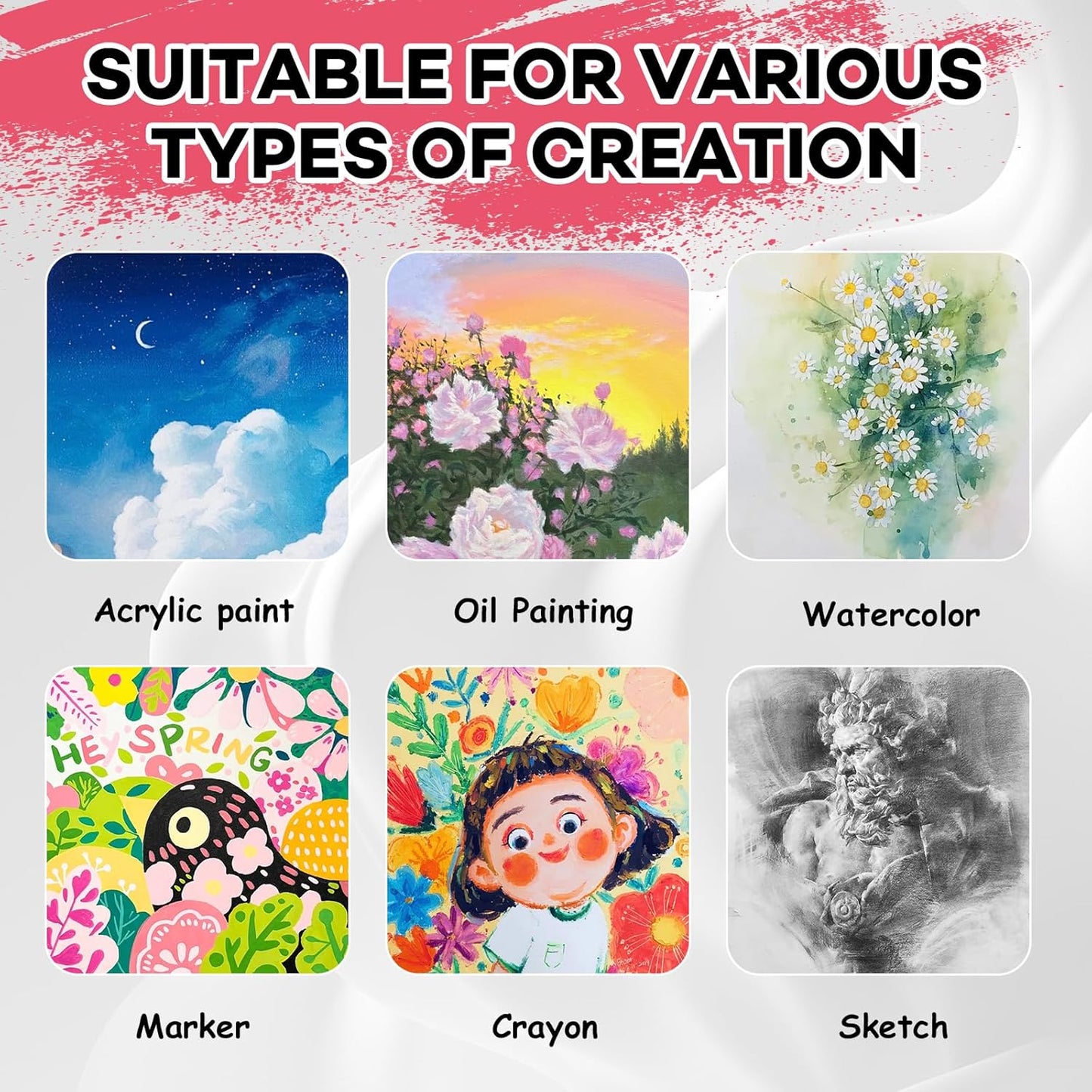 ESRICH 120 Pack 5x7 Inch Small Canvases for Painting, Painting Canvas 5x7 Inch Cotton Primed Acid Free Mini Blank Canvas Panels for Oil Paint,Watercolor,Acrylic Paint, Gouache, Tempera