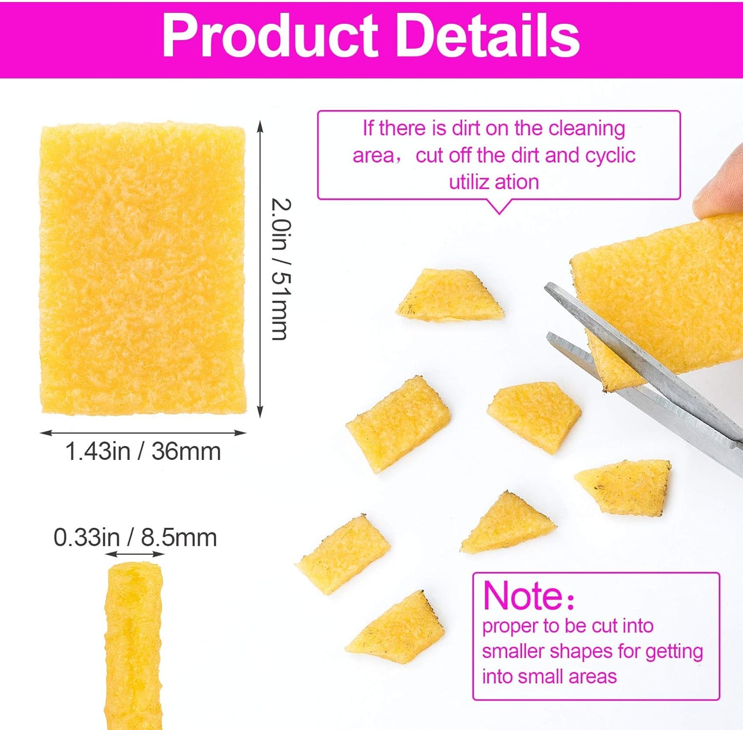PAGOW 18PCS Rubber Cement Eraser, Glue Residue Pick-Up Eraser, Cleaning Tool for Removing Adhesive Residues from Paper Plastic and More （Size: 2.0inch x 1.43inch x 0.33inch, 51mm x 36mm x 8.5mm)