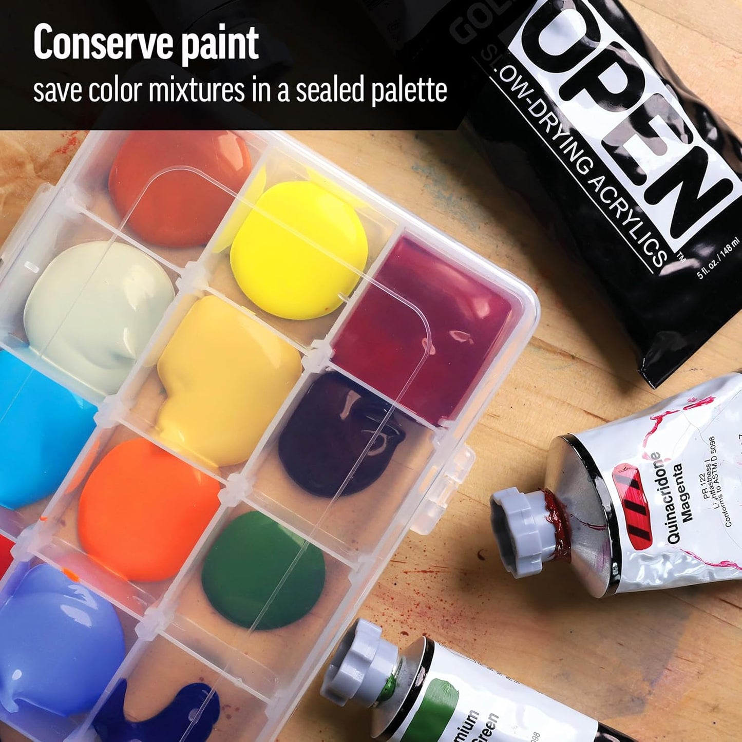 OPEN Slow-Drying Acrylics by GOLDEN, Cobalt Teal, 5 fl oz. tube, Professional Acrylic Paint, Semi-Opaque