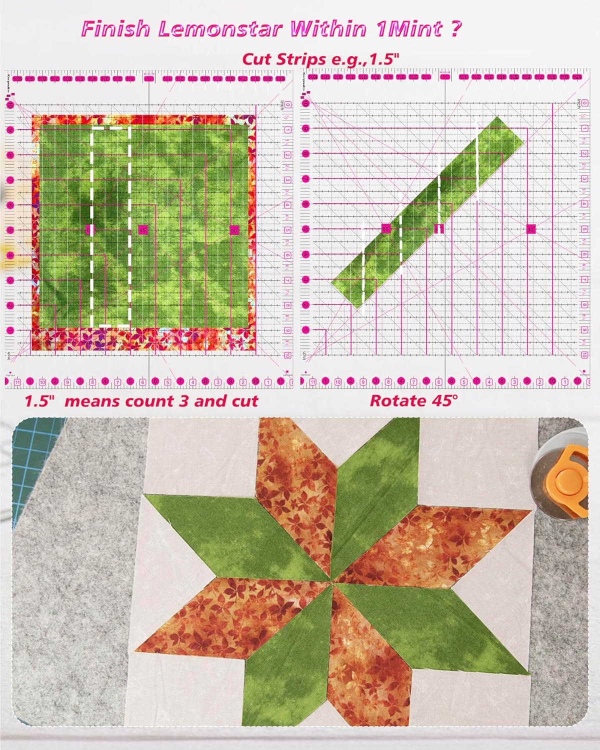 Quilting Ruler for Precise Fabric Cutting 11.5" x 10.5" Quilt Rulers Quilting Sewing Tools Slotted Rulers for Accurate Measurements and Easy Cutting Fabrics Pink