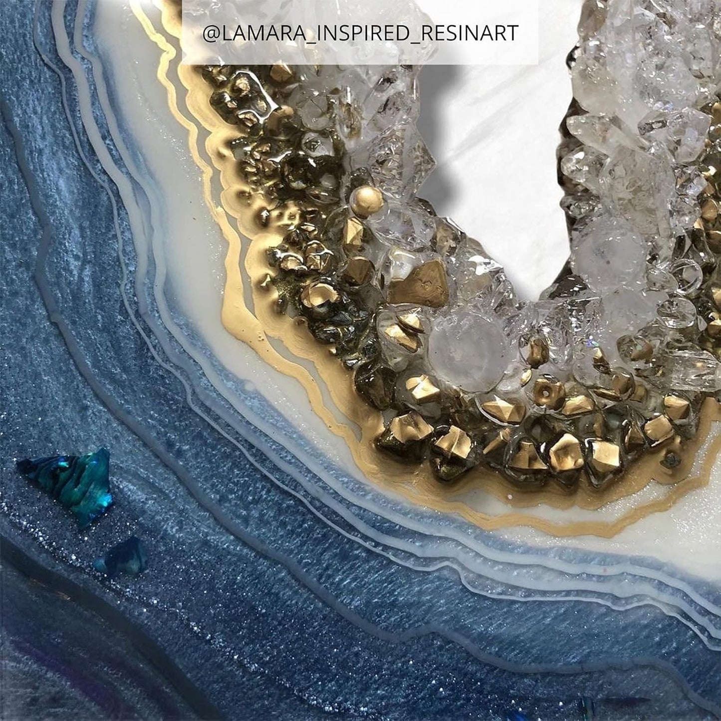 MEYSPRING Blue Calcite - Mica Powder for Epoxy Resin - Pigment Powder for Resin Art - Epoxy Dye for Woodworking