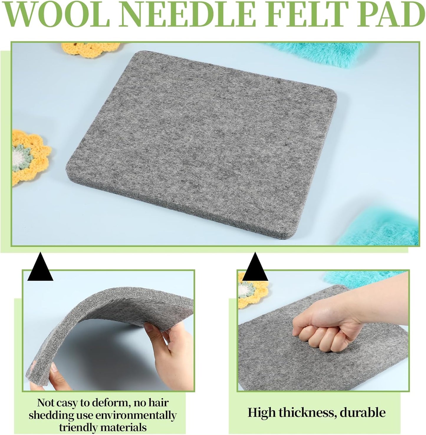 Needle Felting Pad, Grey Sponge Pad, 8×10 in Needle Felting Mat for Any Wool Felting Supplies