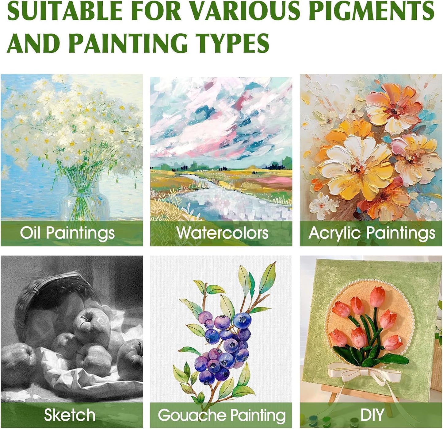 Stretched Canvas for Painting, Multi Size 11x14, 9x12, 8x10, 5x7, 4x4(4 of Each), 20 Packs Primed Blank Canvases, Very Good for Beginners or Professionals.